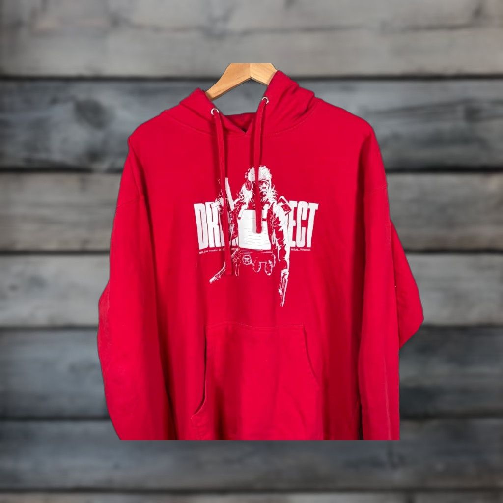 Vintage Meta Dr. Disrespect Drawstring Hoodie Adult XL Red Gamer Sweatshirt USA Made Size US XL / EU 56 / 4 - 1 Thumbnail
