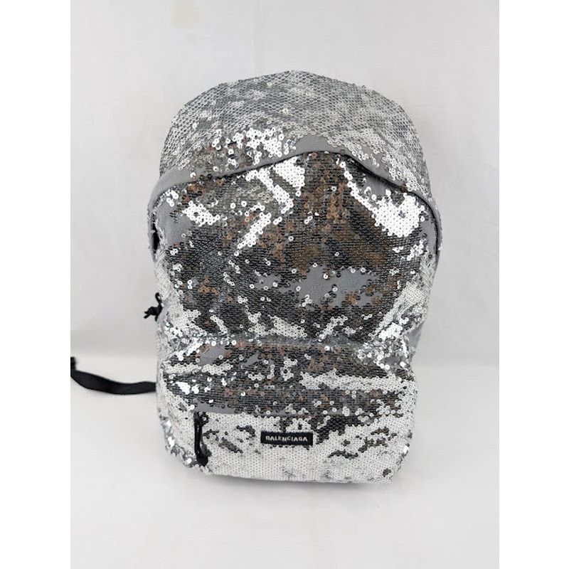 Balenciaga o1rshd1 Size: OS/Sequin Embroidered Nylon EX Backpack Silver Size ONE SIZE - 3 Thumbnail