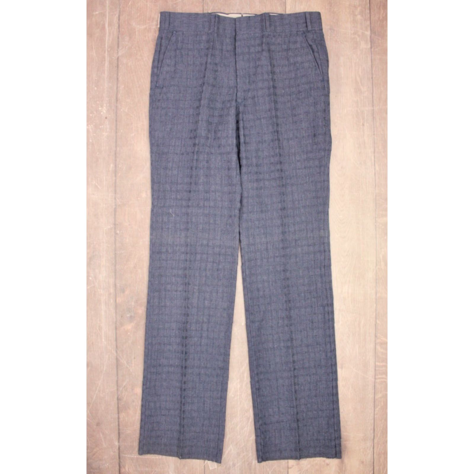 Vintage VINTAGE Haspel Leisure Suit Blue 70s 2 PC Mens Sz 43W38 Polyester Cotton 1970s Disco Size 46R - 4 Thumbnail