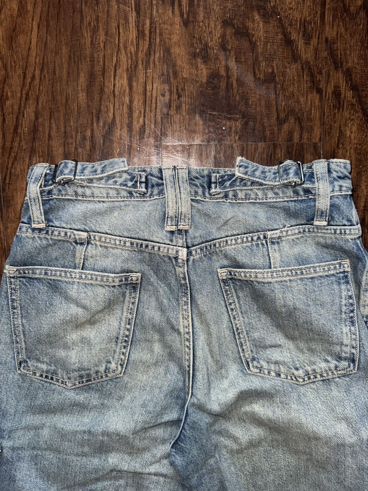 Zara Zara Blue Denim Cargo Pants Size 26" / US 2 / IT 38 - 6 Thumbnail