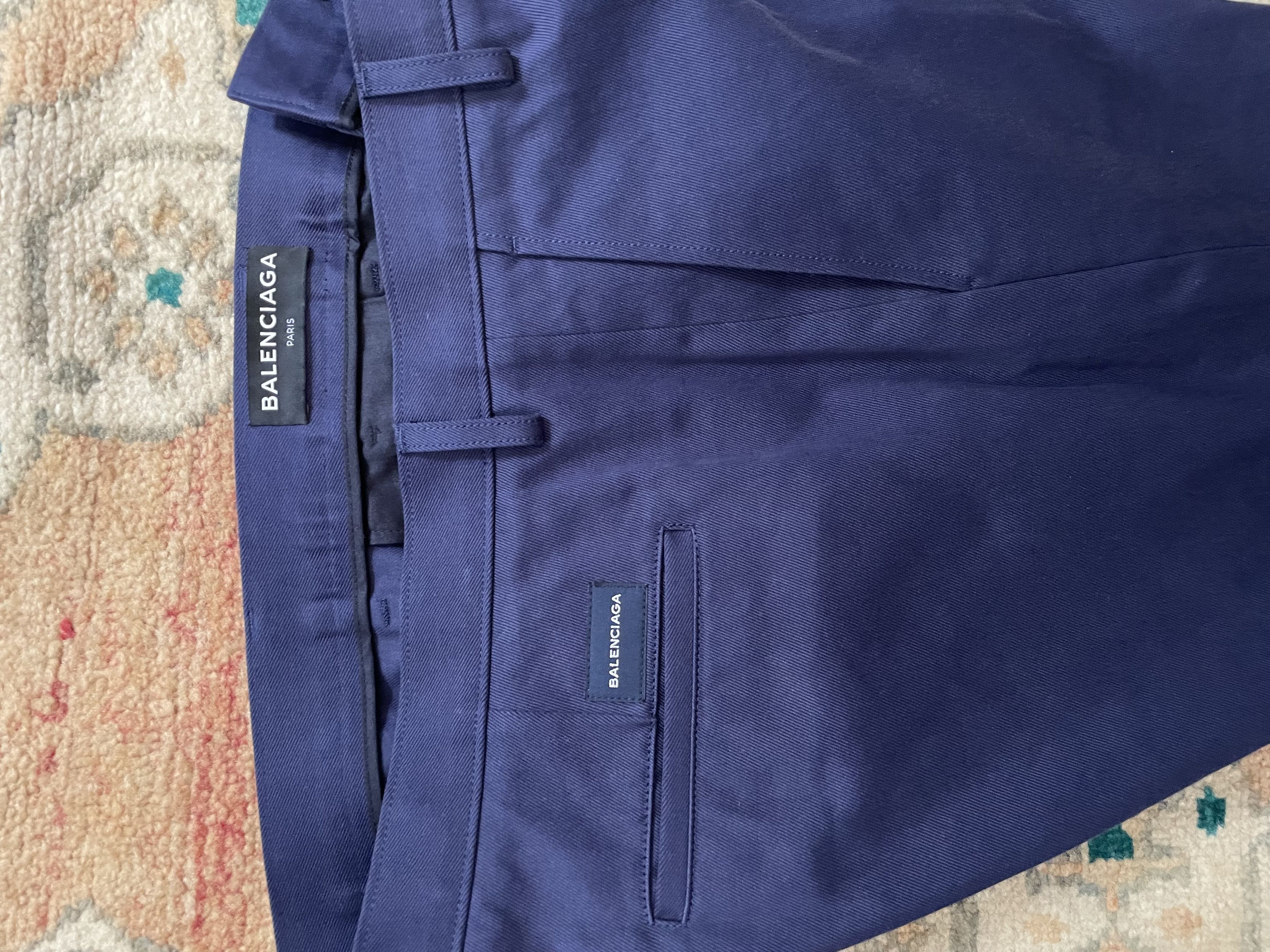 Balenciaga Blue Tapered Cotton Pant Size US 36 / EU 52 - 4 Thumbnail