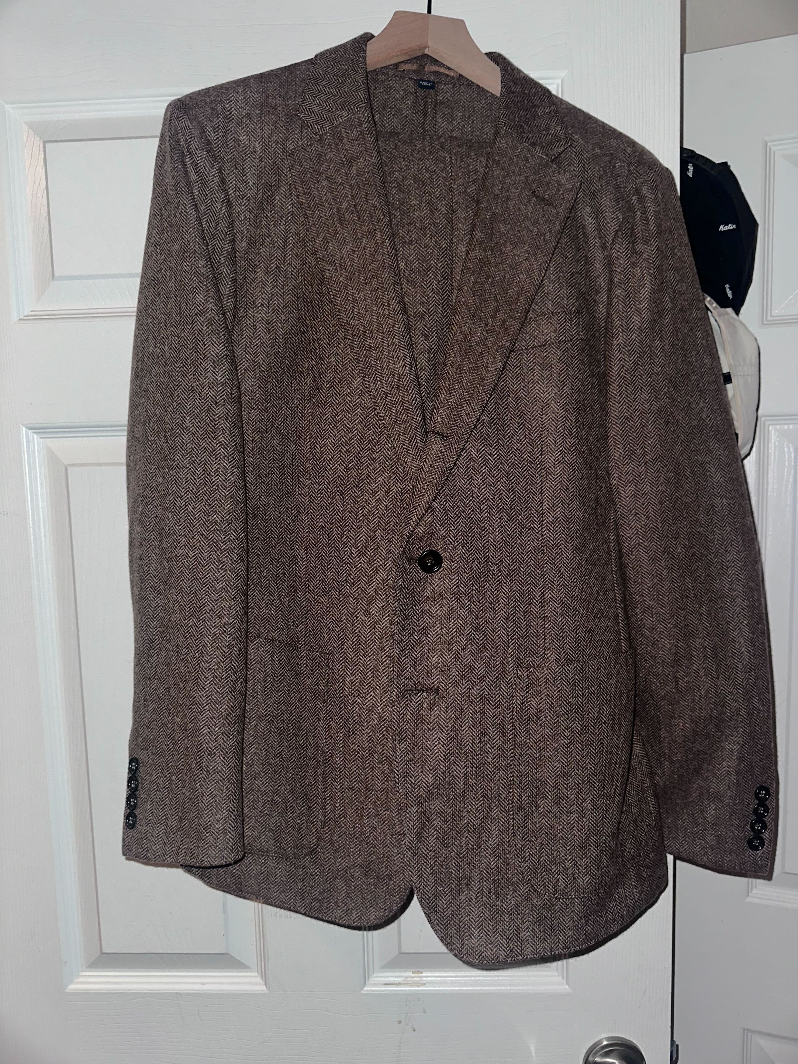 J.Crew J. Crew Brown Wool Suit Size 40R - 1 Thumbnail
