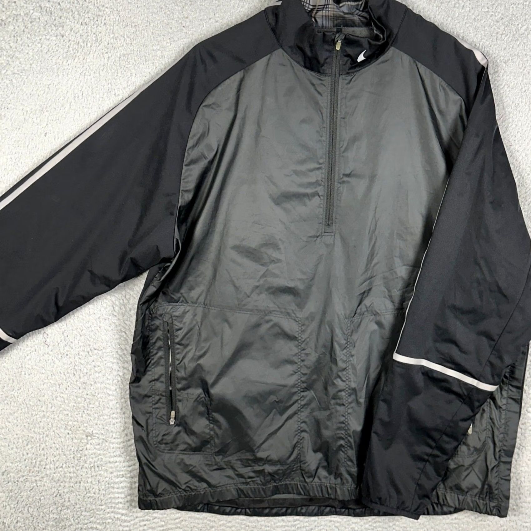 Nike Nike Golf Jacket Mens XL Black Grey Half Zip Windbreaker Pullover Colorblock EUC Size US XL / EU 56 / 4 - 2 Thumbnail