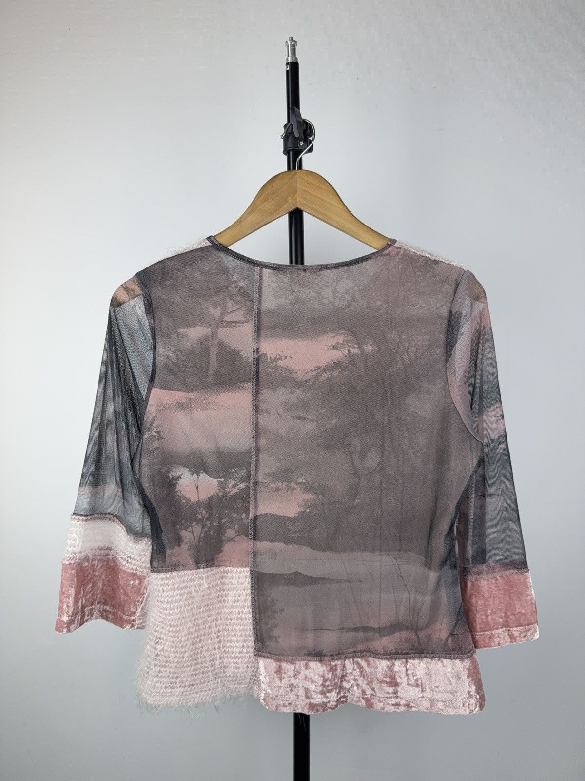Designer STYLE ❗️Avant Garde Retro Punk Rock Emo Mesh Top Blouses Size M / US 6-8 / IT 42-44 - 7 Thumbnail