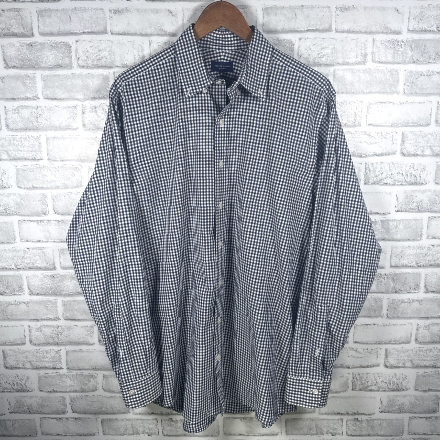CLOT Proper Cloth Blue Plaid Longsleeve Shirt Mens Size L Pit To Pit 23” Button-Up Regular Sleeve Length Long Sleeve Shirt Size US L / EU 52-54 / 3 - 2 Thumbnail