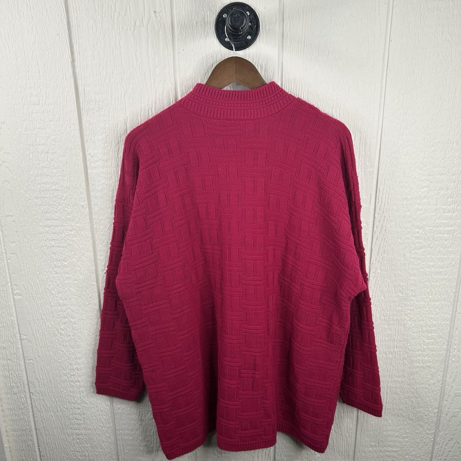 Other Vintage 90’s Spunky Hot Pink Knit Chunky Sweater X-Large Size XL / US 12-14 / IT 48-50 - 2 Thumbnail