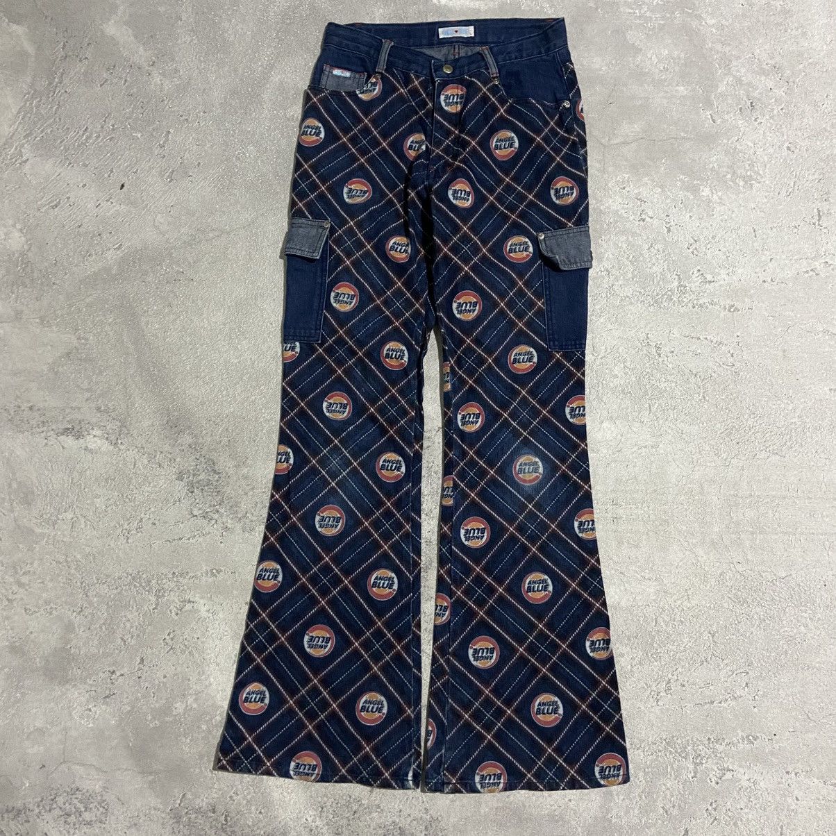 Angel Blue Flare Pant 00s iconic Print
