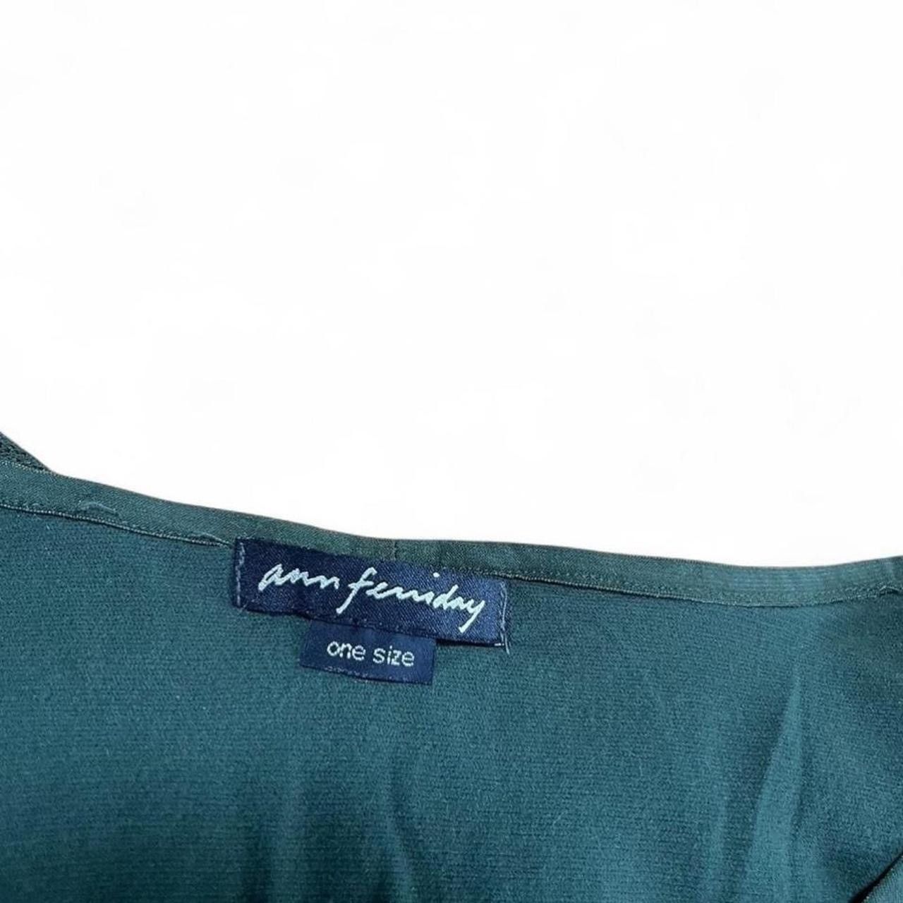 Other Vintage Rare Ann Ferriday Y2K Ruffled Green Long Sleeve Top Size ONE SIZE - 3 Thumbnail