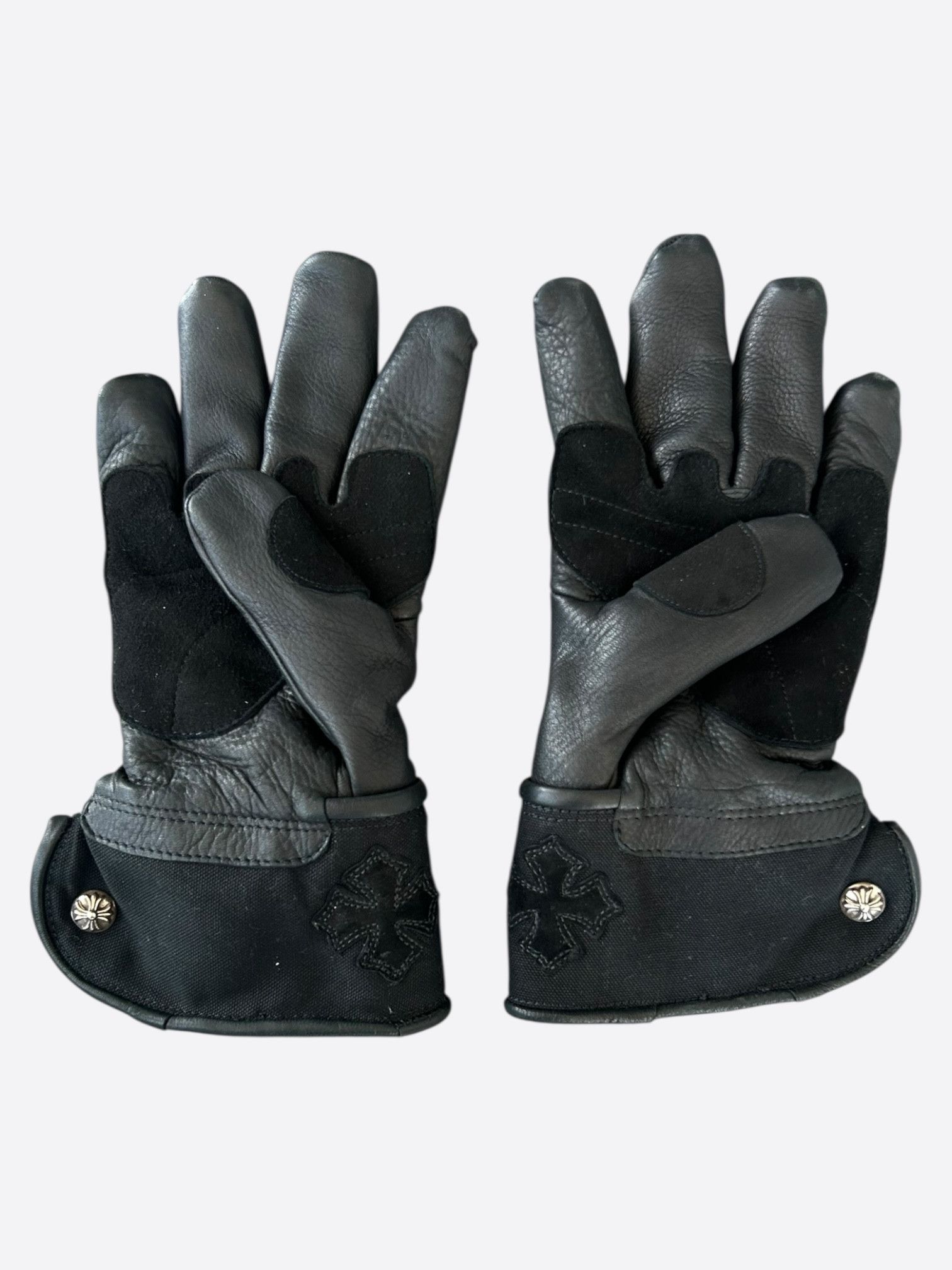 Chrome Hearts Chrome Hearts Black Leather Cross Patch Gloves Size ONE SIZE - 2 Thumbnail