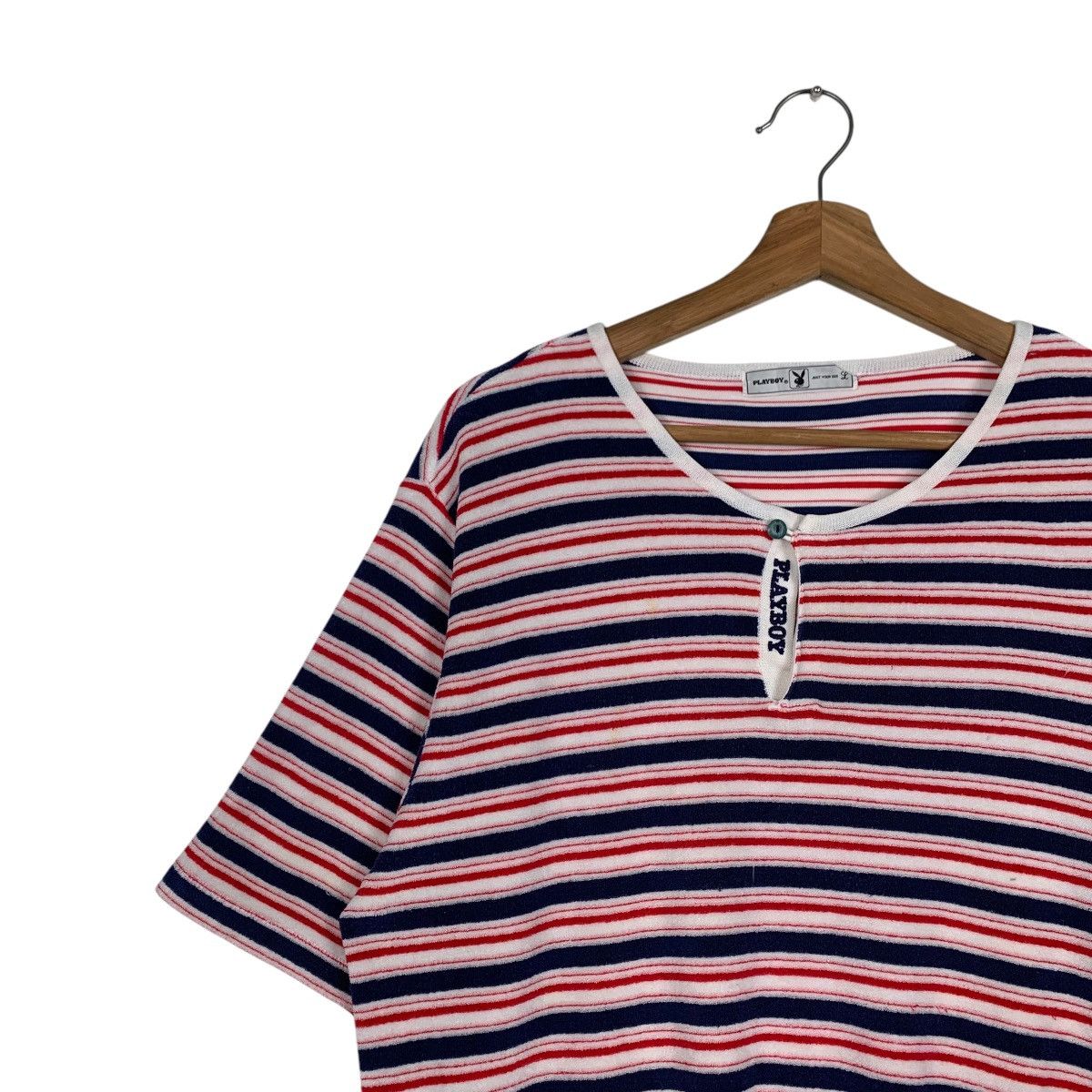 Playboy PLAYBOY Striped Short Sleeve Jumper #2000-C87 Size US L / EU 52-54 / 3 - 6 Thumbnail