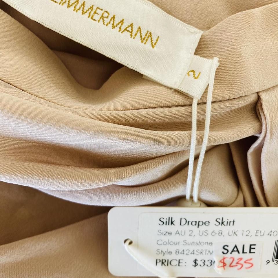 Zimmermann ✨ Zimmermann Beige Silk Skirt - Size 2 ✨ Size 28" / US 6 / IT 42 - 2 Thumbnail