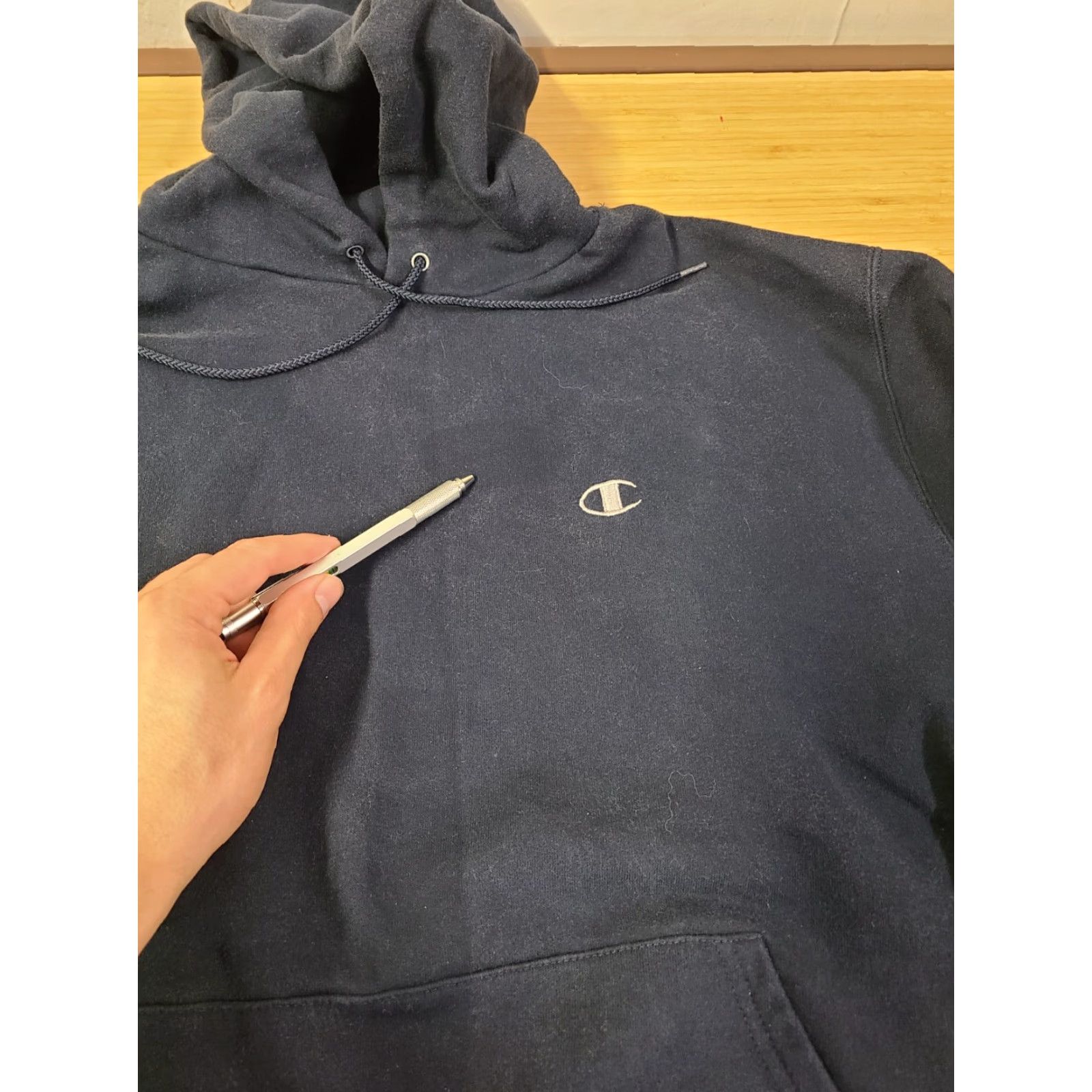 Champion Champion Men's Hoodie Pullover Long Sleeve Pockets Blue Large Size Regular Logo Winter Modern Clothing Size US L / EU 52-54 / 3 - 4 Thumbnail