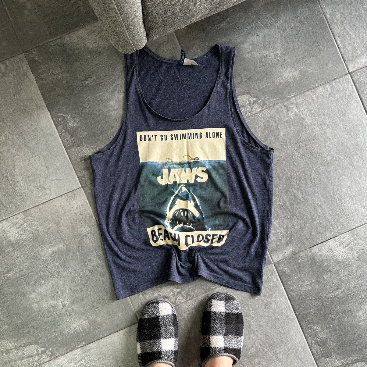 Designer × Vintage Vintage Jaws Tank Top Sleeveless Big Logo Movie Y2K Size US L / EU 52-54 / 3 - 1 Thumbnail