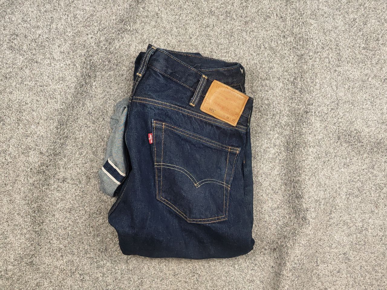 Levis 501 premium selvedge Blue Denim Jeans Vintage Style