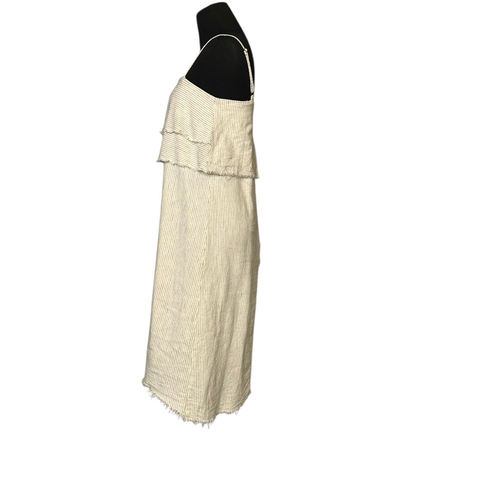 Zara ZARA Rustic Cream Pinstripe Linen Cami Dress size XS Size XS / US 0-2 / IT 36-38 - 6 Thumbnail