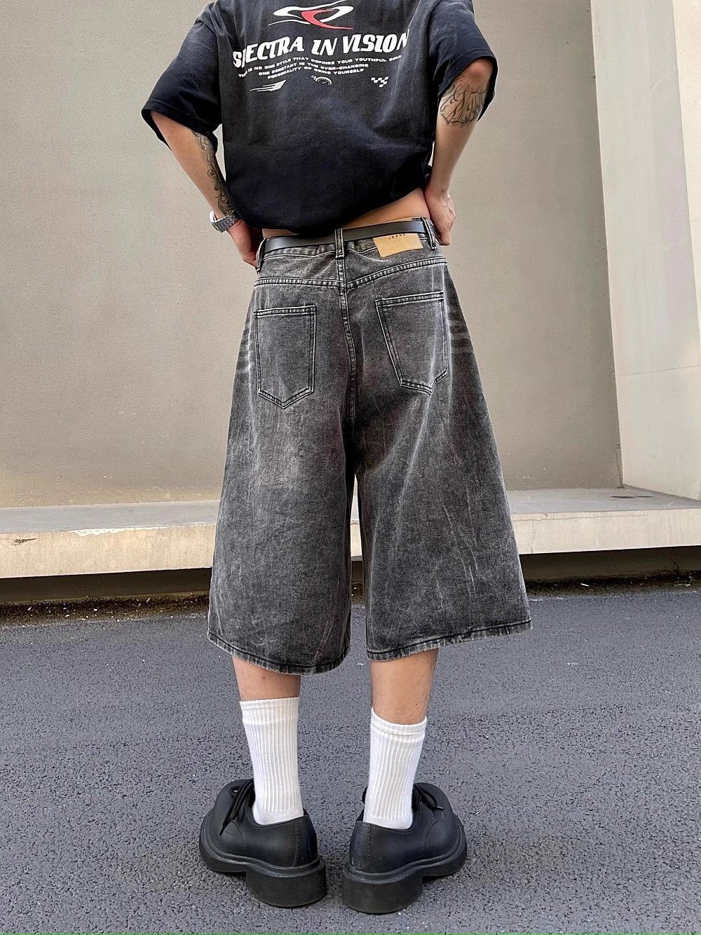 Japanese Brand Lightning Jorts Loose Cropped Denim Size US 27 - 4 Thumbnail