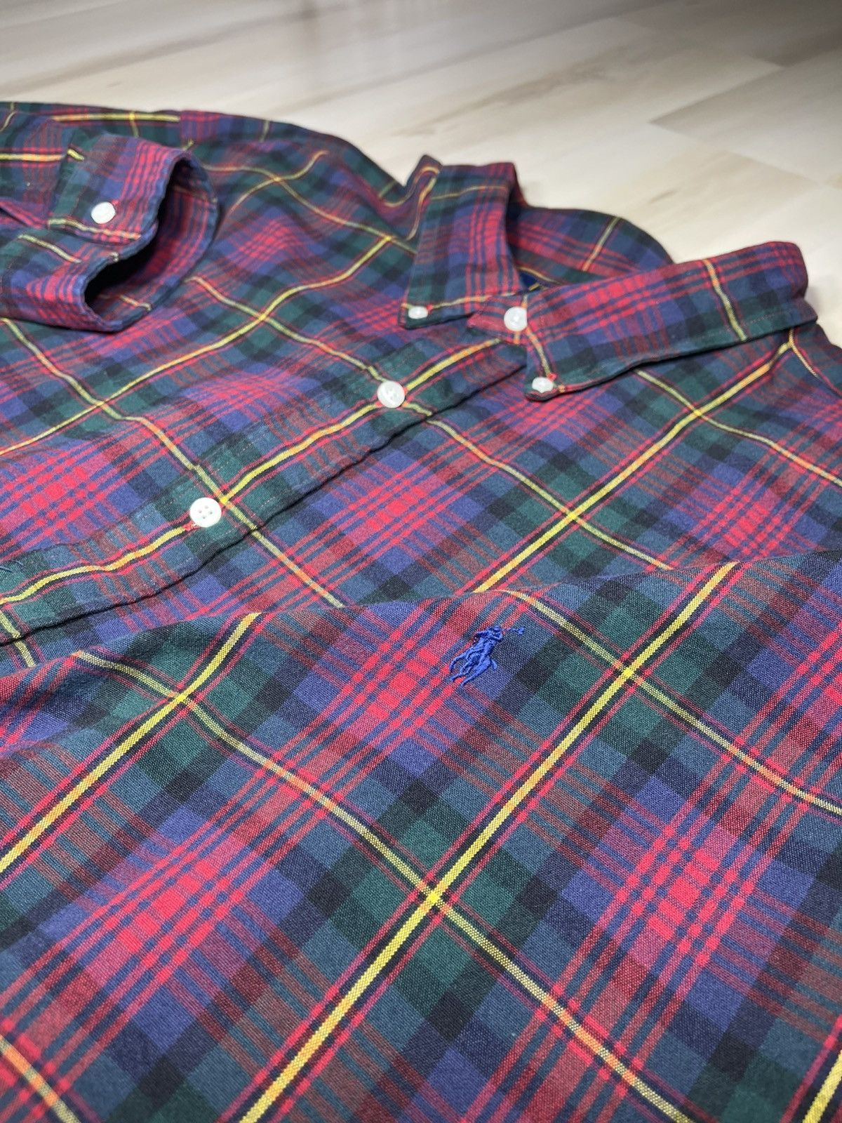 Polo Ralph Lauren Polo Ralph Lauren Shirt Mens 4XB Green Blue Red Plaid Oxford Size US XXL / EU 58 / 5 - 1 Thumbnail