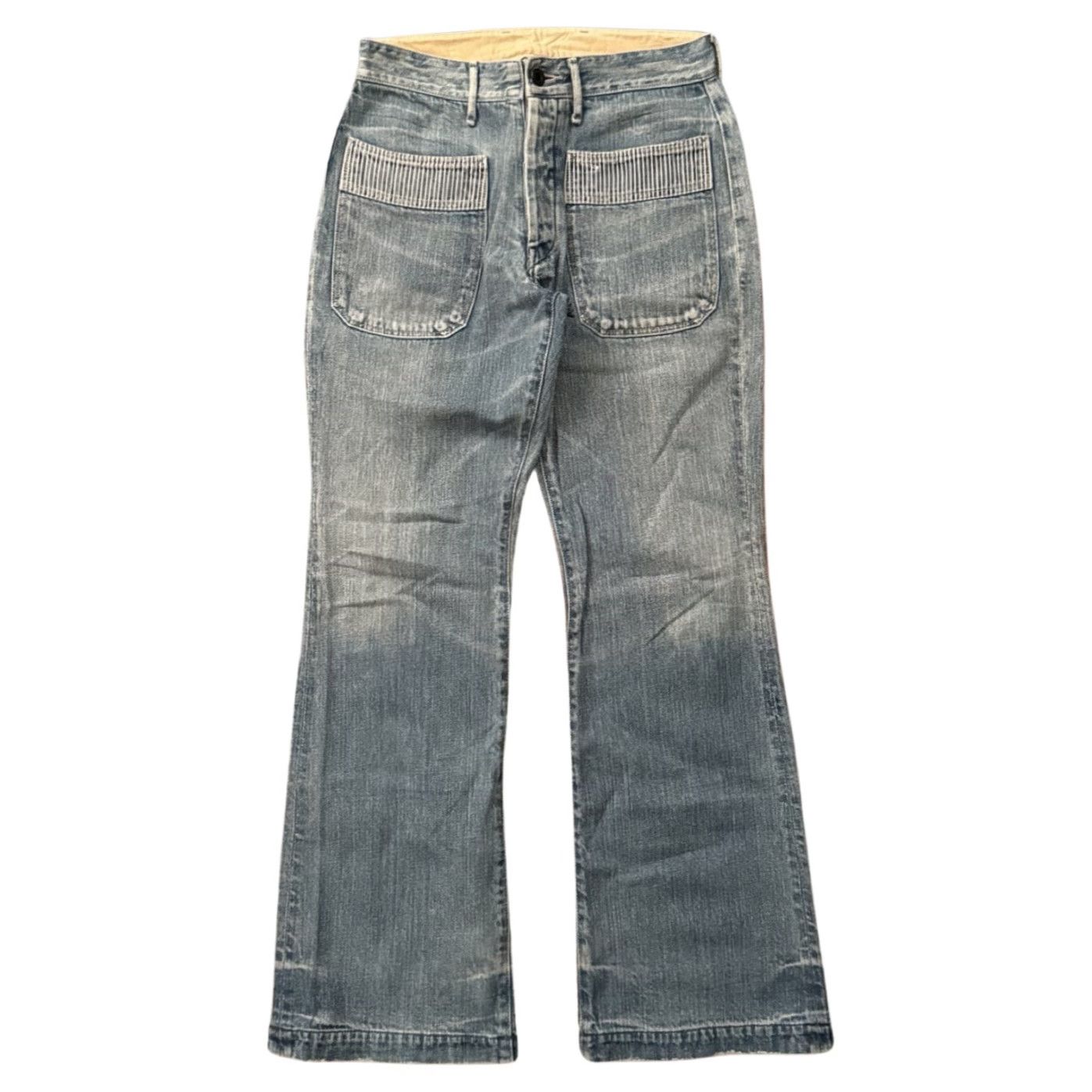 image of Kapital Bell Bottom Denim in Blue, Men's (Size 30)