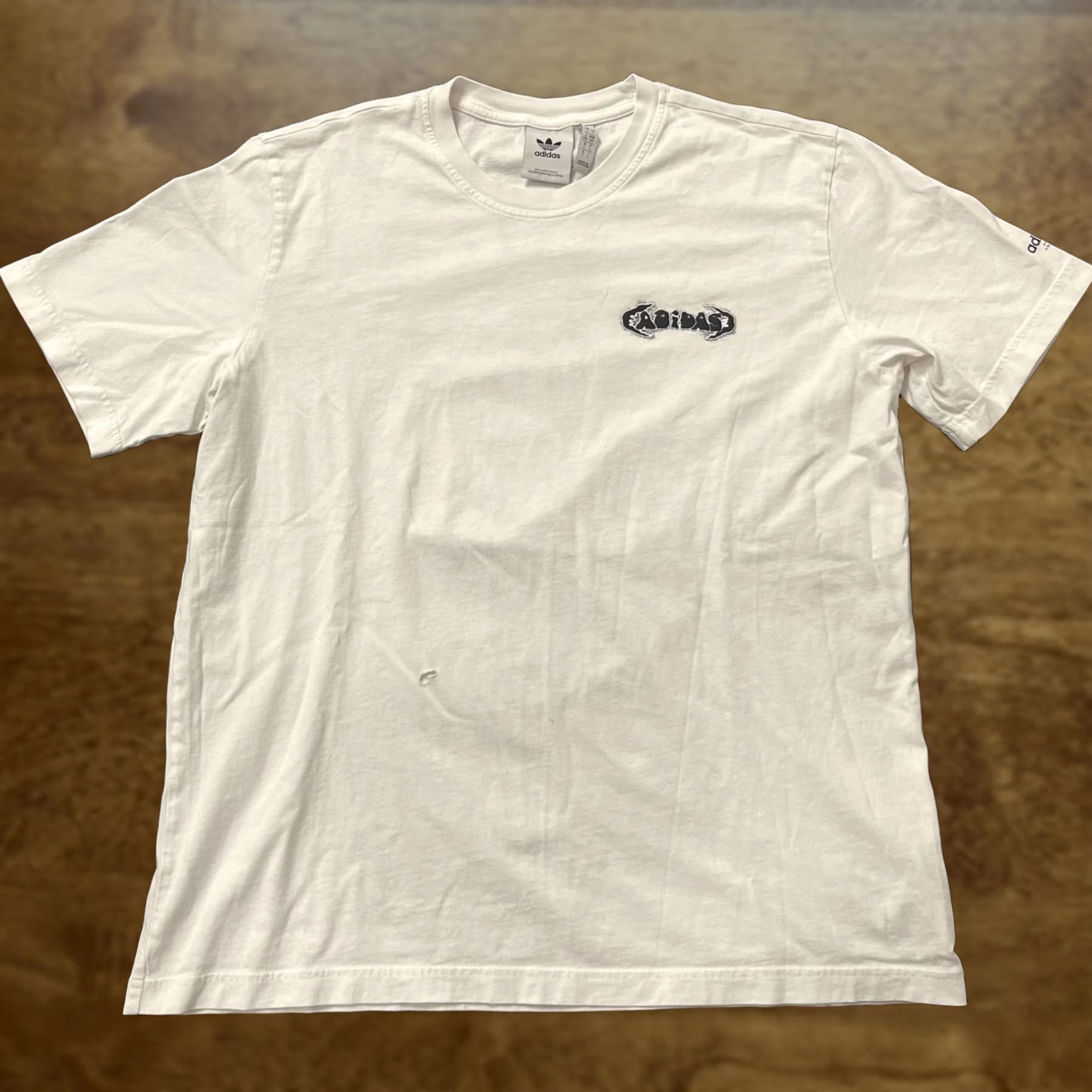 Adidas Adidas Originals Shirt Mens Large White 3 Stripe Back Print Graphic Tee T-Shirt Size US L / EU 52-54 / 3 - 1 Thumbnail