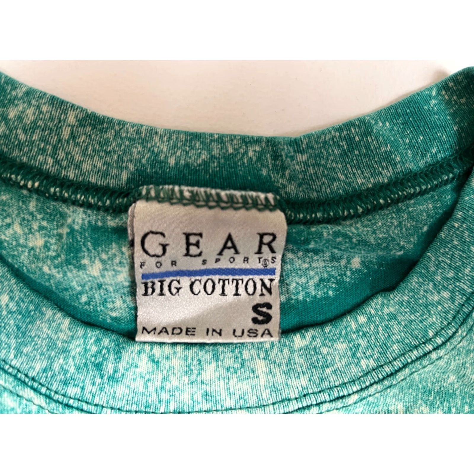 Vintage VINTAGE Gear For Sports Unisex Adults T-Shirt Crew Neck Short Sleeve 90s Peace Sign Green 100% Cotton Sz S Made in USA Men's/Womens Size US S / EU 44-46 / 1 - 5 Thumbnail