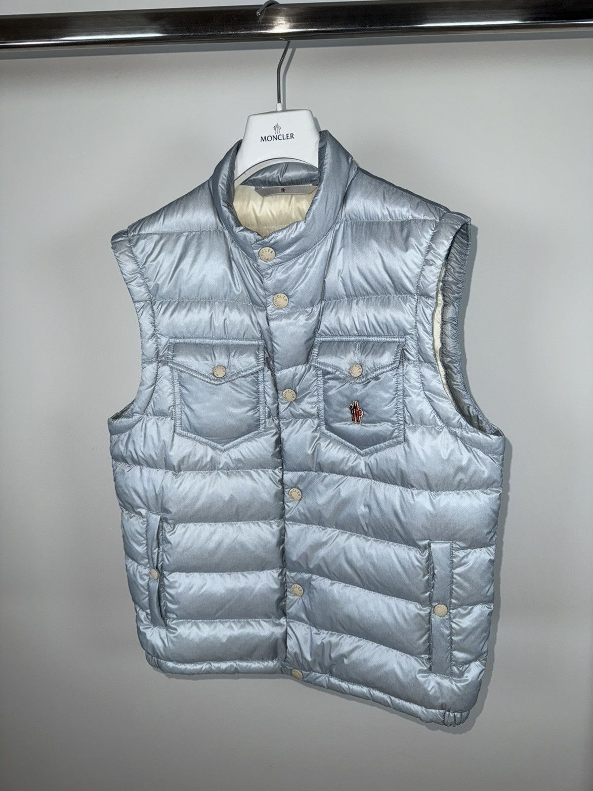 Moncler Moncler Men’s Gilet Arradon Vest Size 3 (M) Baby Blue Size US M / EU 48-50 / 2 - 2 Thumbnail
