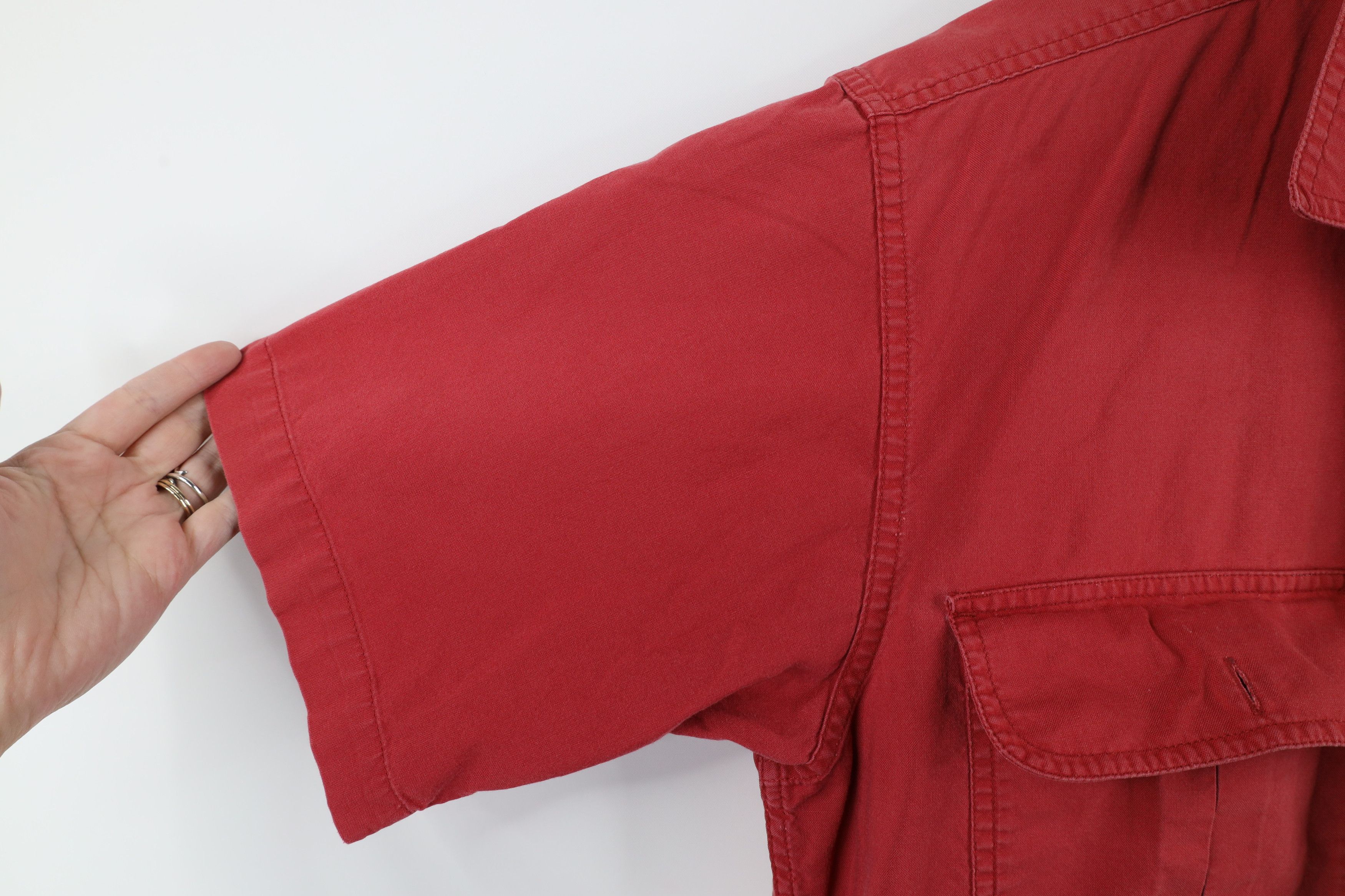 Cabelas × Vintage Vintage Cabelas Double Pocket Safari Bush Button Shirt Red Size US M / EU 48-50 / 2 - 8 Thumbnail