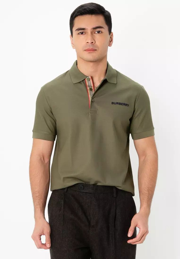 Burberry BURBERRY olive green logo embroidered polo shirt Large q Size US L / EU 52-54 / 3 - 1 Thumbnail