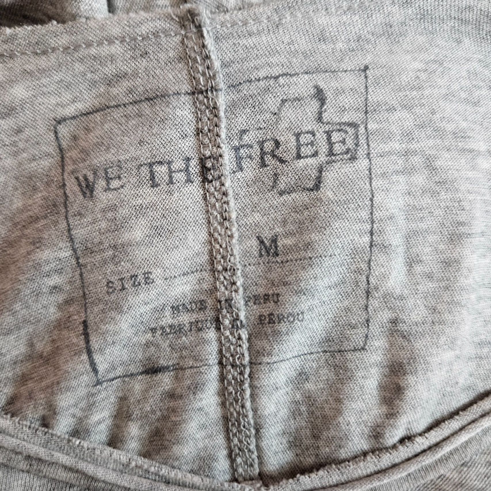 Vintage We The Free Womens Swing Top Medium Gray 3/4 Sleeve Cotton Blend Shirt Womens Size M / US 6-8 / IT 42-44 - 4 Thumbnail