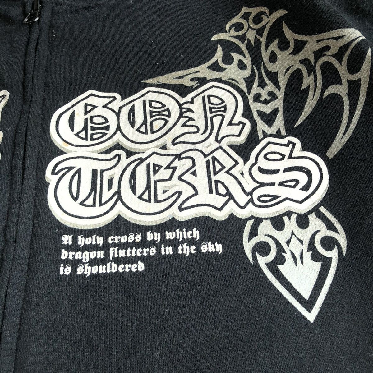 20471120 2000s Beaumere Dagger Poem Grunge Punk Style Ziphoodie Black Size US L / EU 52-54 / 3 - 6 Thumbnail