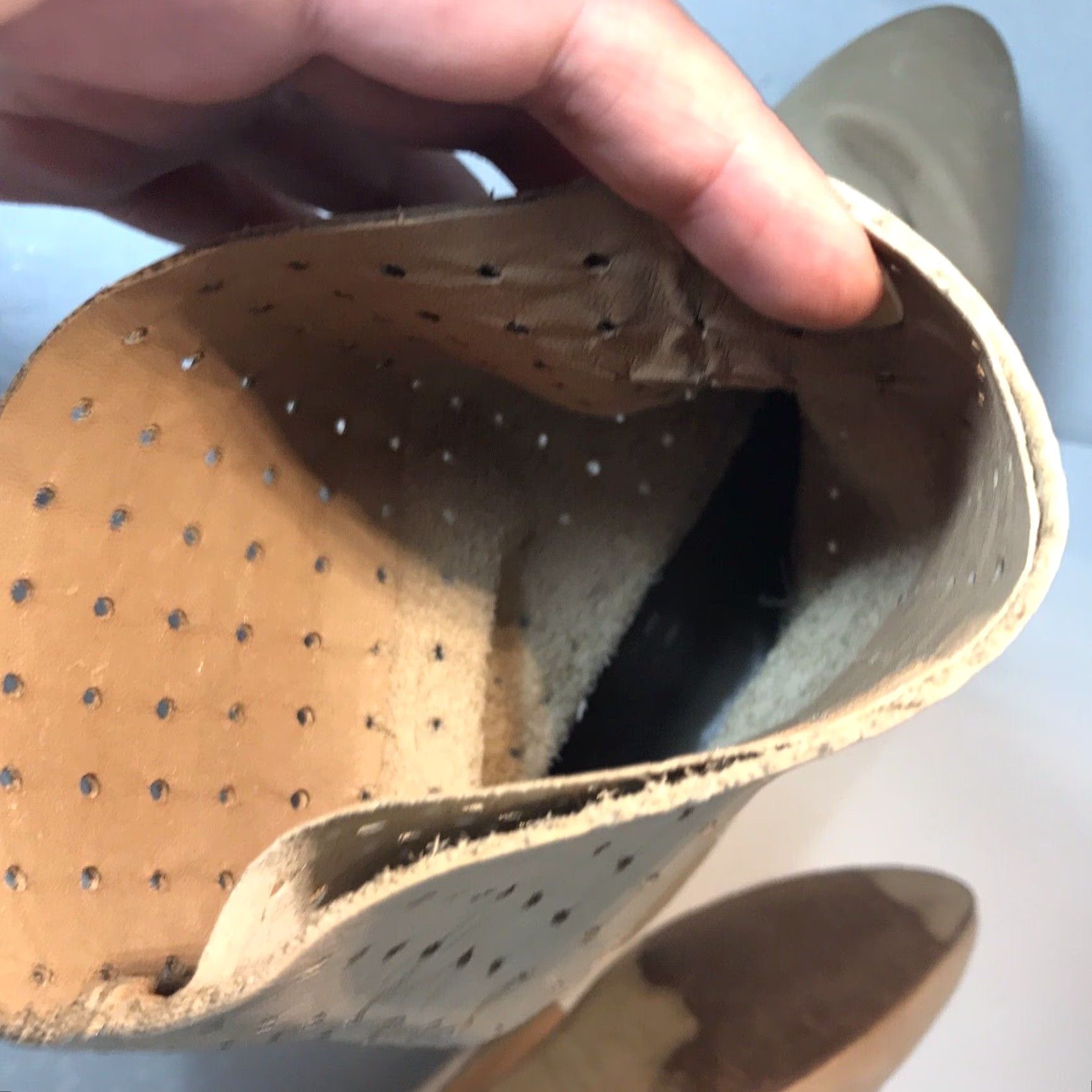 Vintage Brazilian Leather Boots Womens Size 5.5M Perforated Upper Ankle Bootie Beige Leather Upper, Flat Heel, Breathable Size US 5.5 / IT 35.5 - 5 Thumbnail