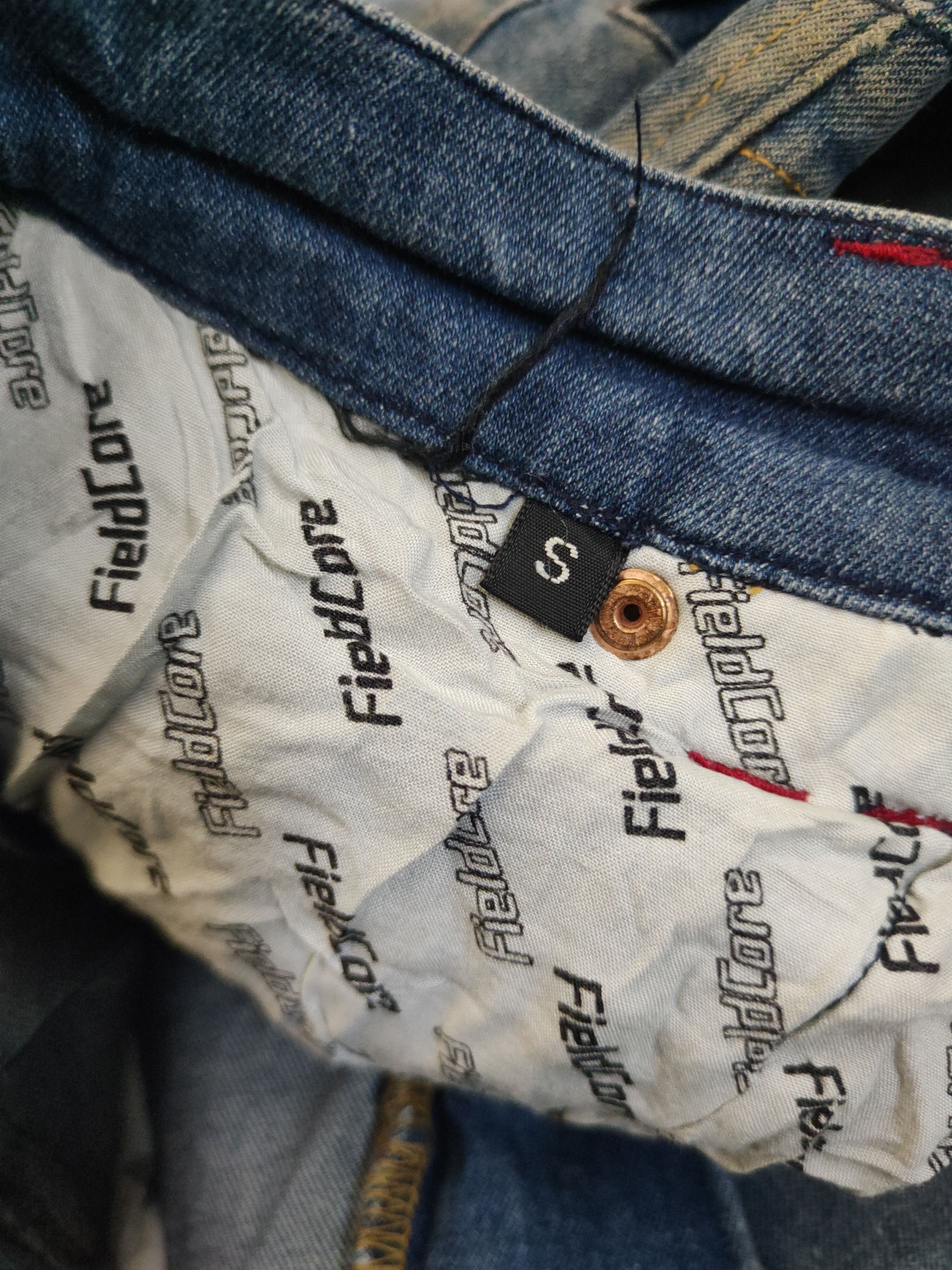 Japanese Brand FieldCore Blue Distressed Ripped Jeans #W2083 Size US 28 / EU 44 - 13 Thumbnail