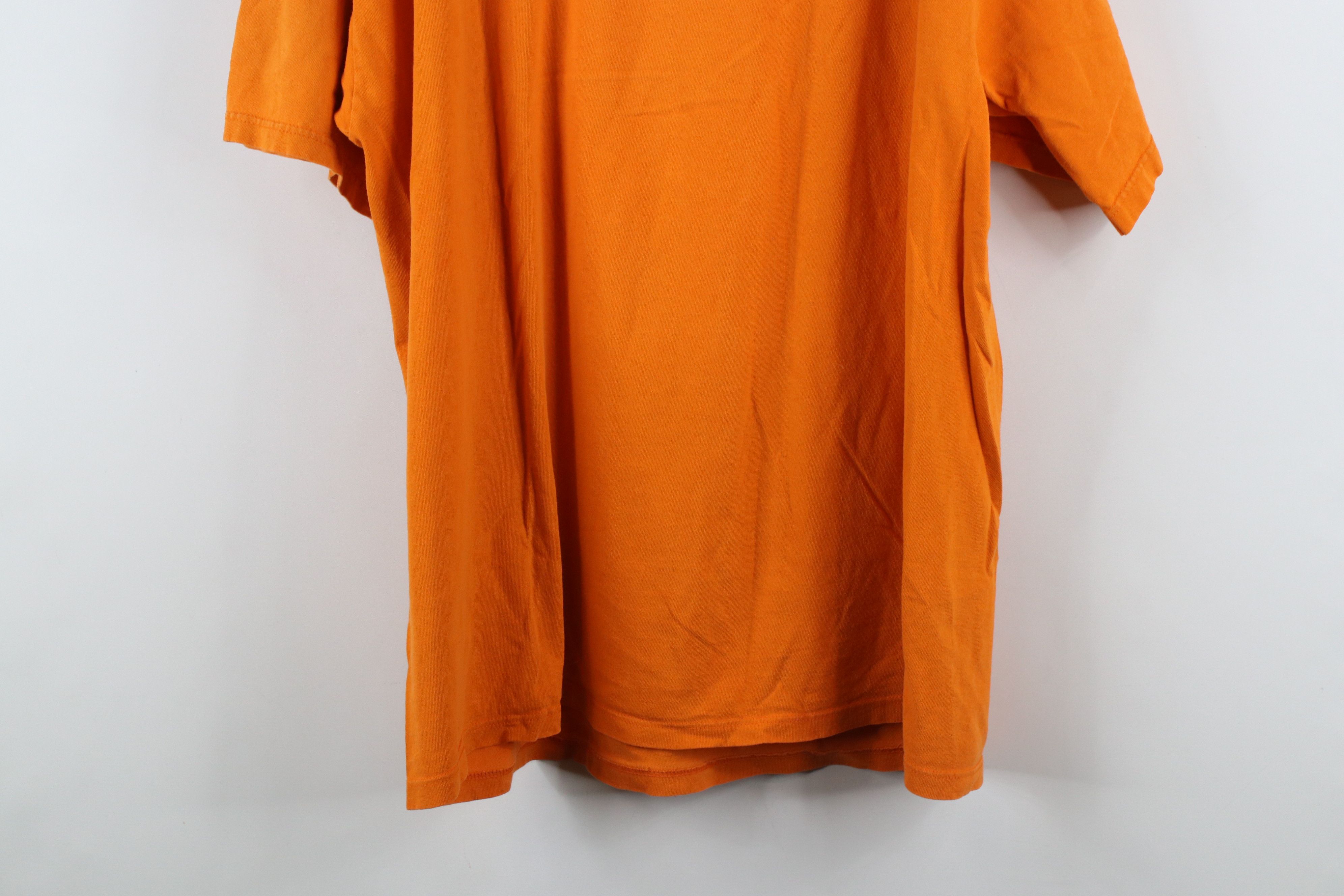 Adidas × Vintage Vintage 90s Adidas Spell Out Big Logo T-Shirt Orange Cotton Size US L / EU 52-54 / 3 - 14 Thumbnail