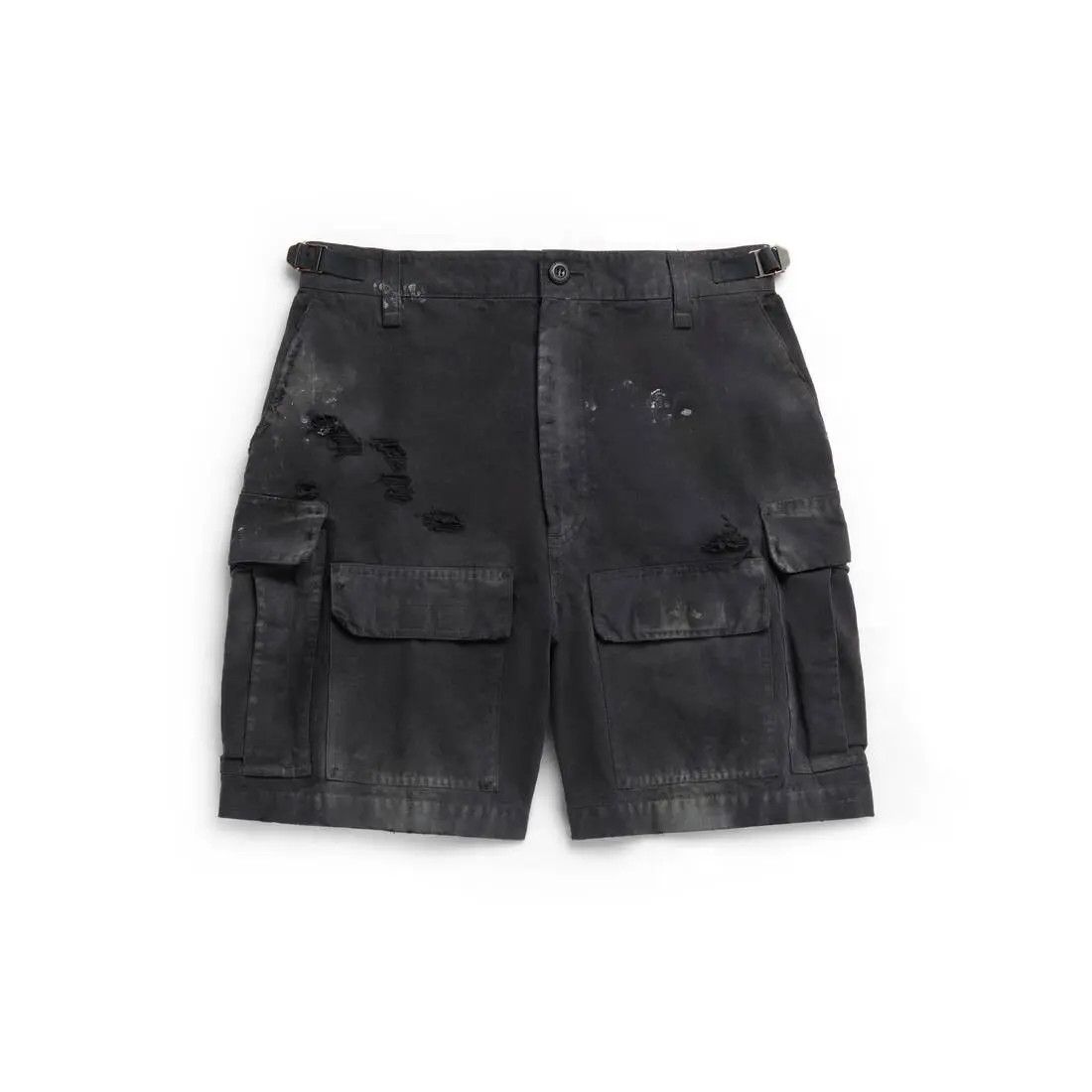 Balenciaga o1w1db10425 Large Cargo Shorts in Black Size US 26 / EU 42 - 1 Thumbnail