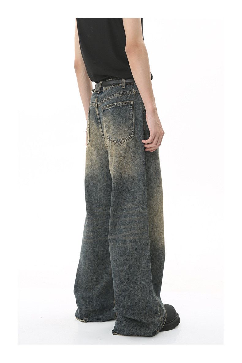 Japanese Brand × Jean Vintage washed distressed loose wide-leg jeans Size US 33 - 5 Thumbnail