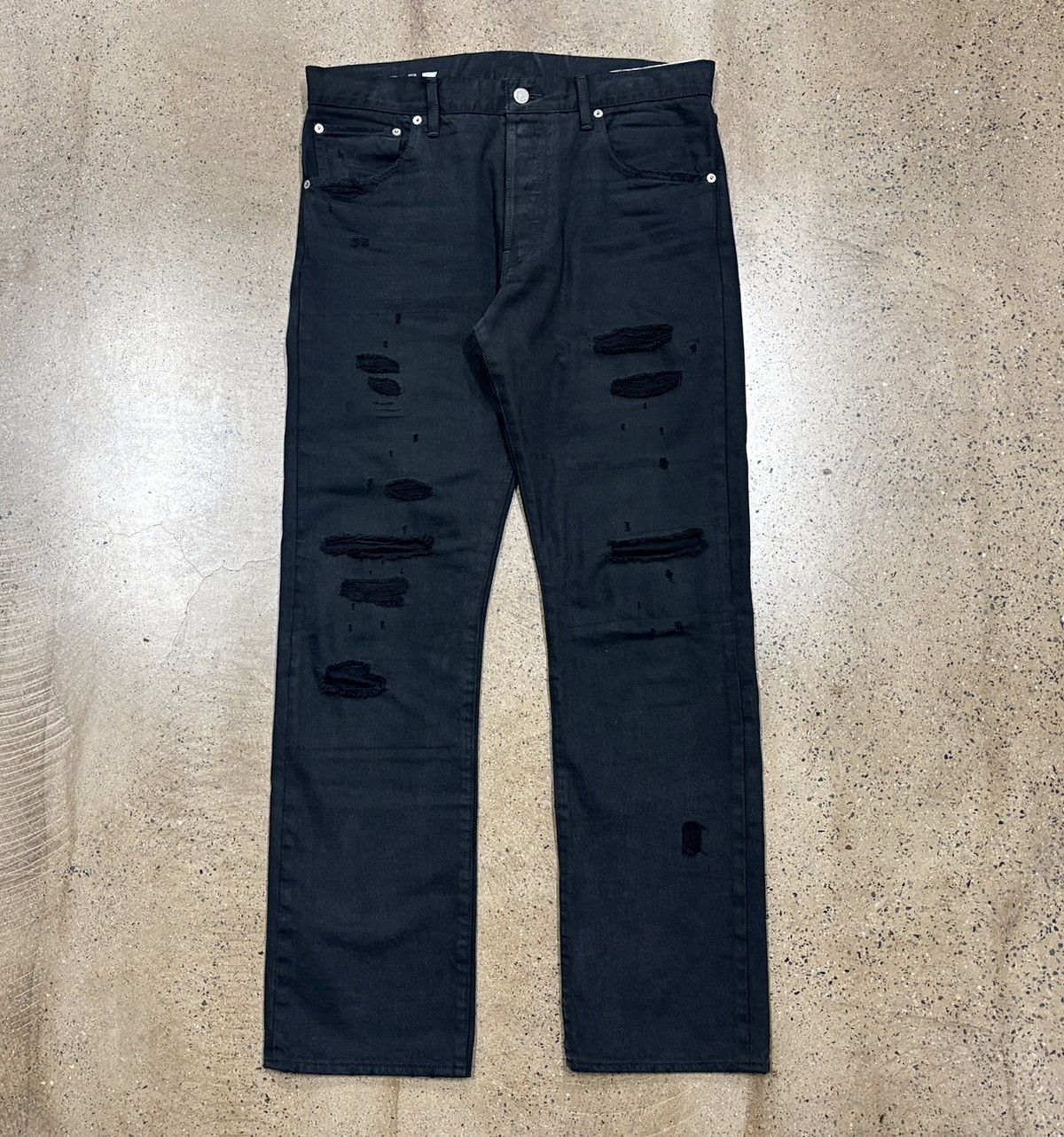 Visvim Visvim 21ss 01.2D17 Social Sculpture Blk Damaged-17 Size US 34 / EU 50 - 1 Thumbnail