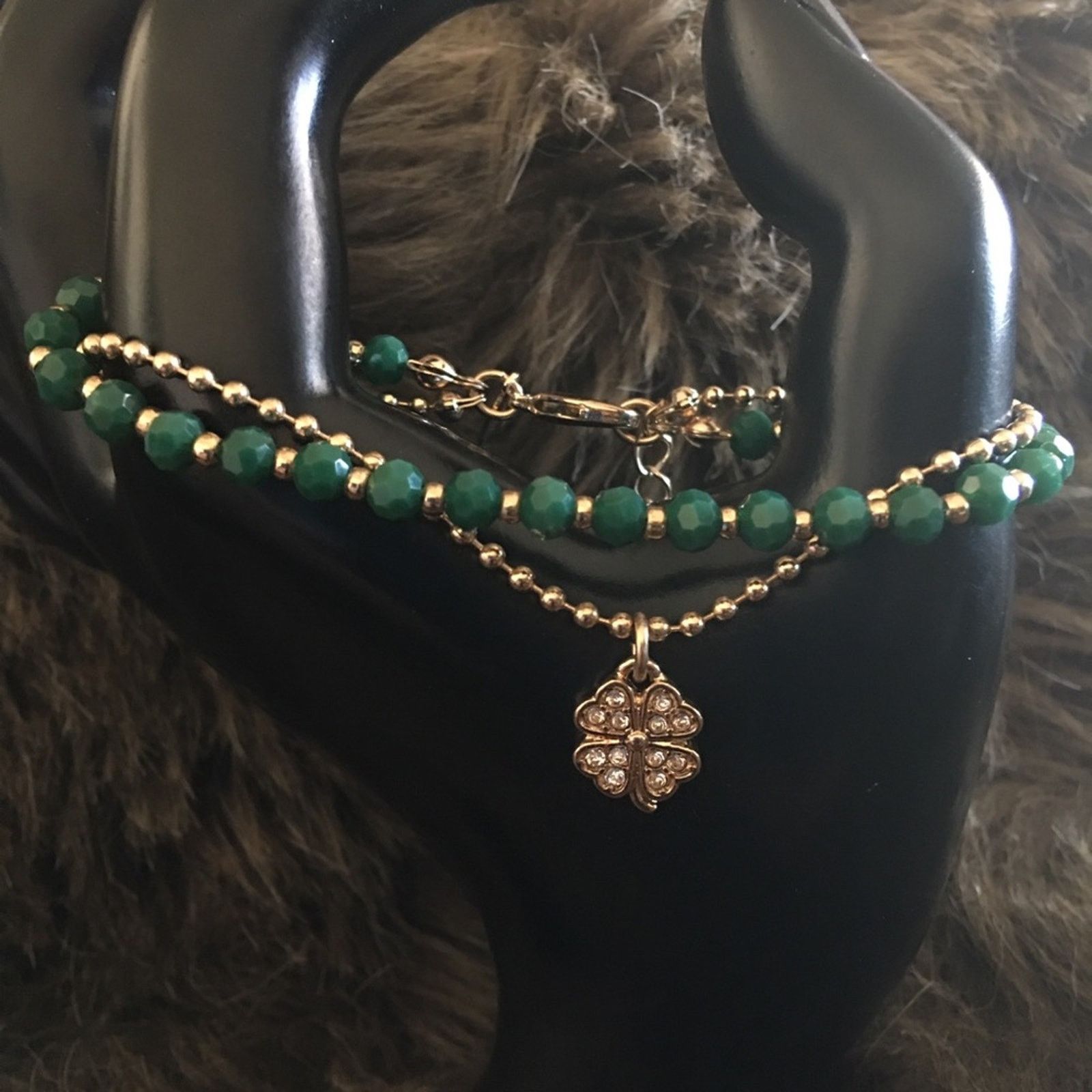 Jewelry Vintage Avon crystal four leaf clover bracelet Size ONE SIZE - 1 Thumbnail