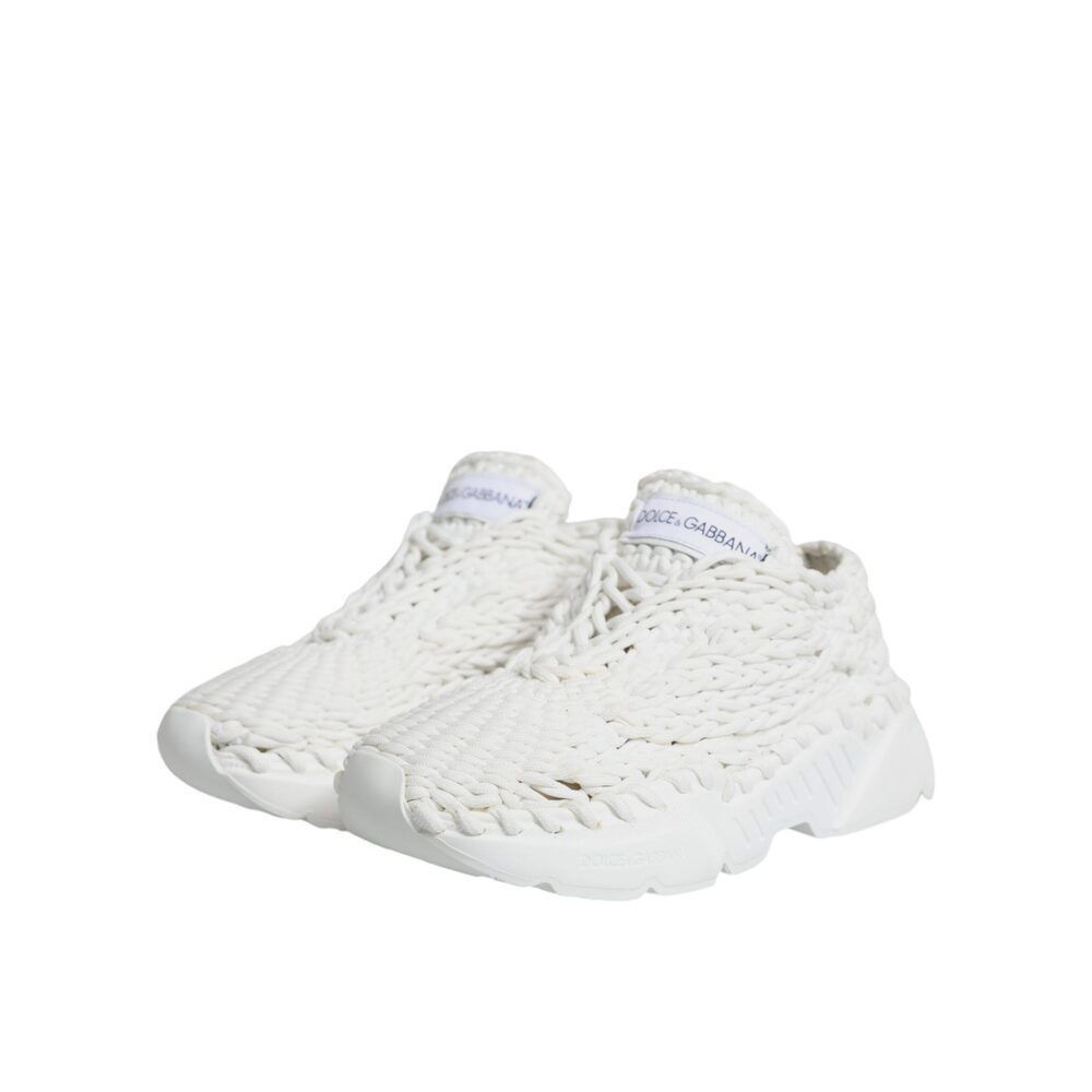 Dolce & Gabbana Dolce & Gabbana White Knitted Daymaster Sneakers Shoes Size US 9 / IT 39 - 4 Thumbnail