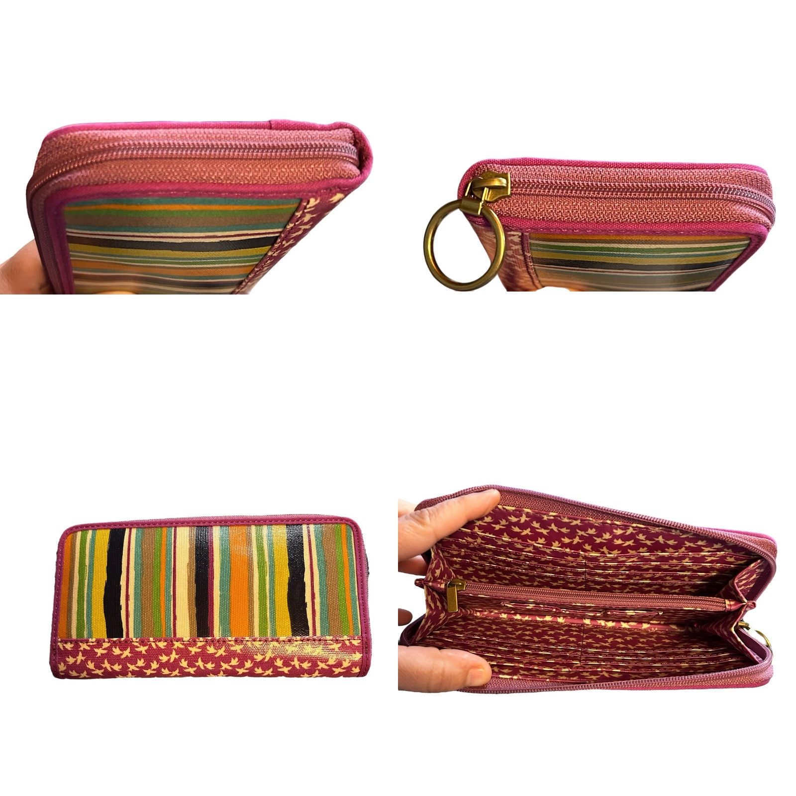 Fossil Fossil Wallet & Change Bag NWOT Women’s Purple Stripes & Birds Coated Canvas Zip-Around Wallet & Change Bag One Size Women’s Size ONE SIZE - 8 Thumbnail
