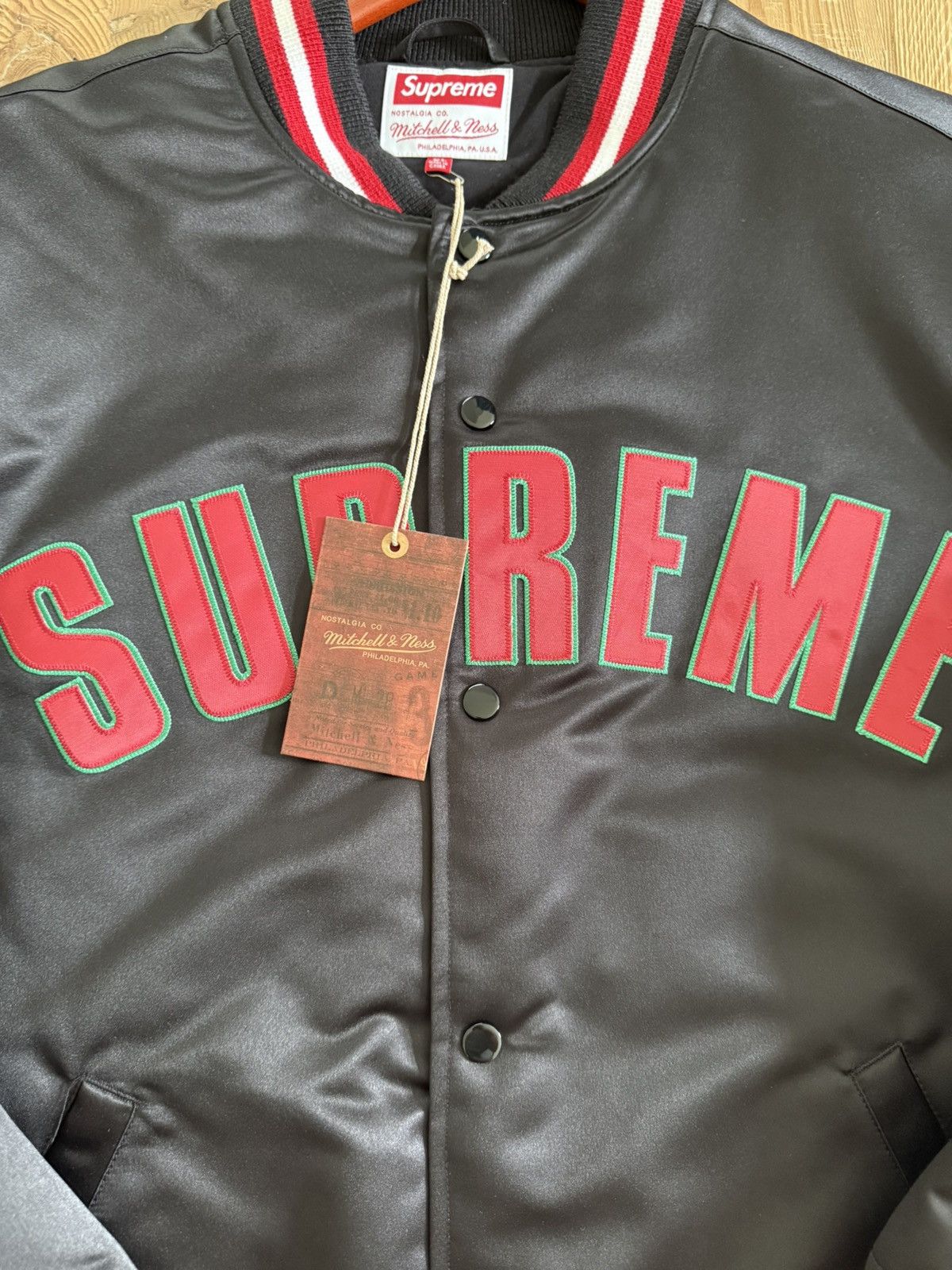 Supreme Supreme Varsity Jacket Size Xl Men’s Satin Mitchell & Ness Size US XL / EU 56 / 4 - 12 Thumbnail