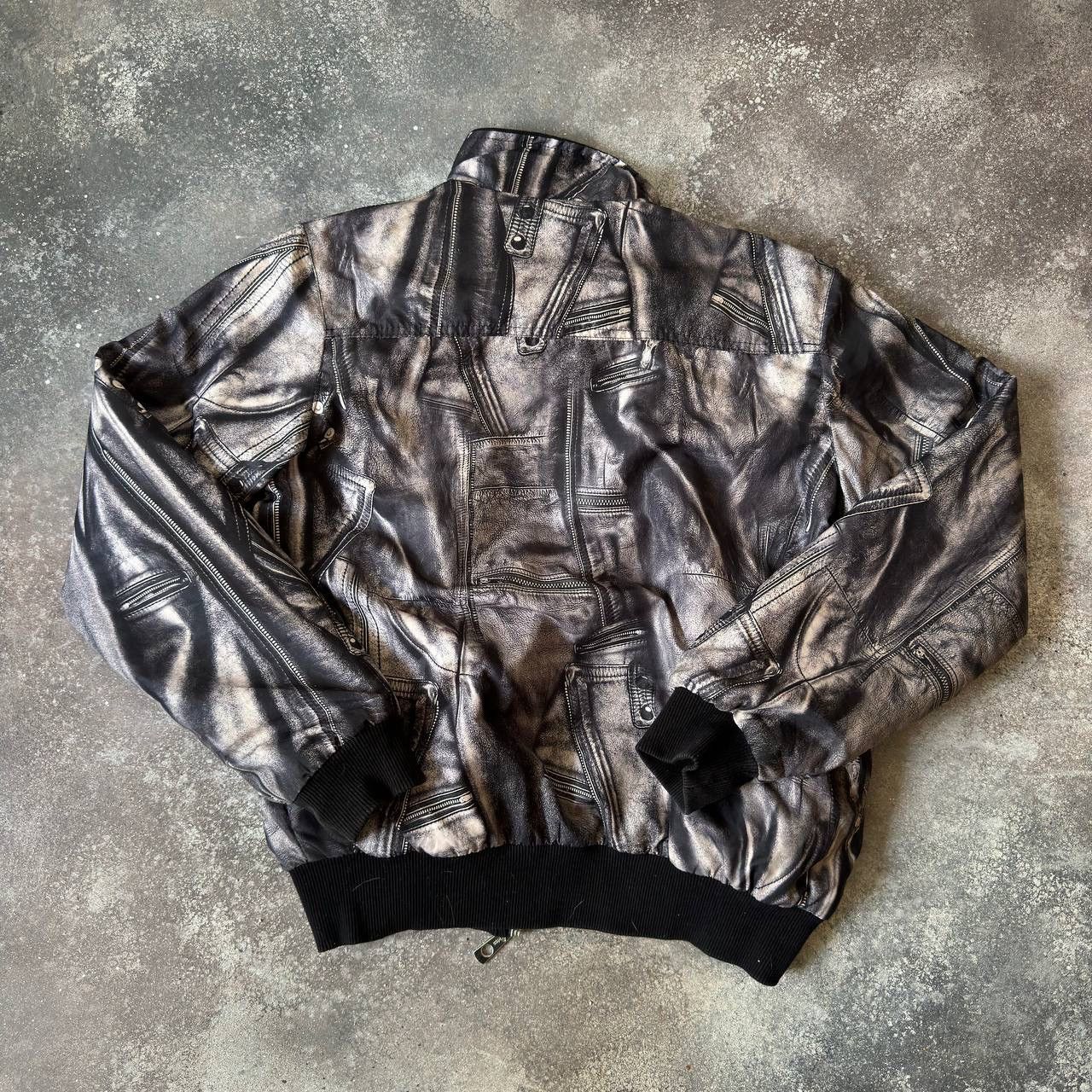 20471120 Avant Garde Zip Details Printed Jacket (rick owens vibe) Size US M / EU 48-50 / 2 - 8 Thumbnail