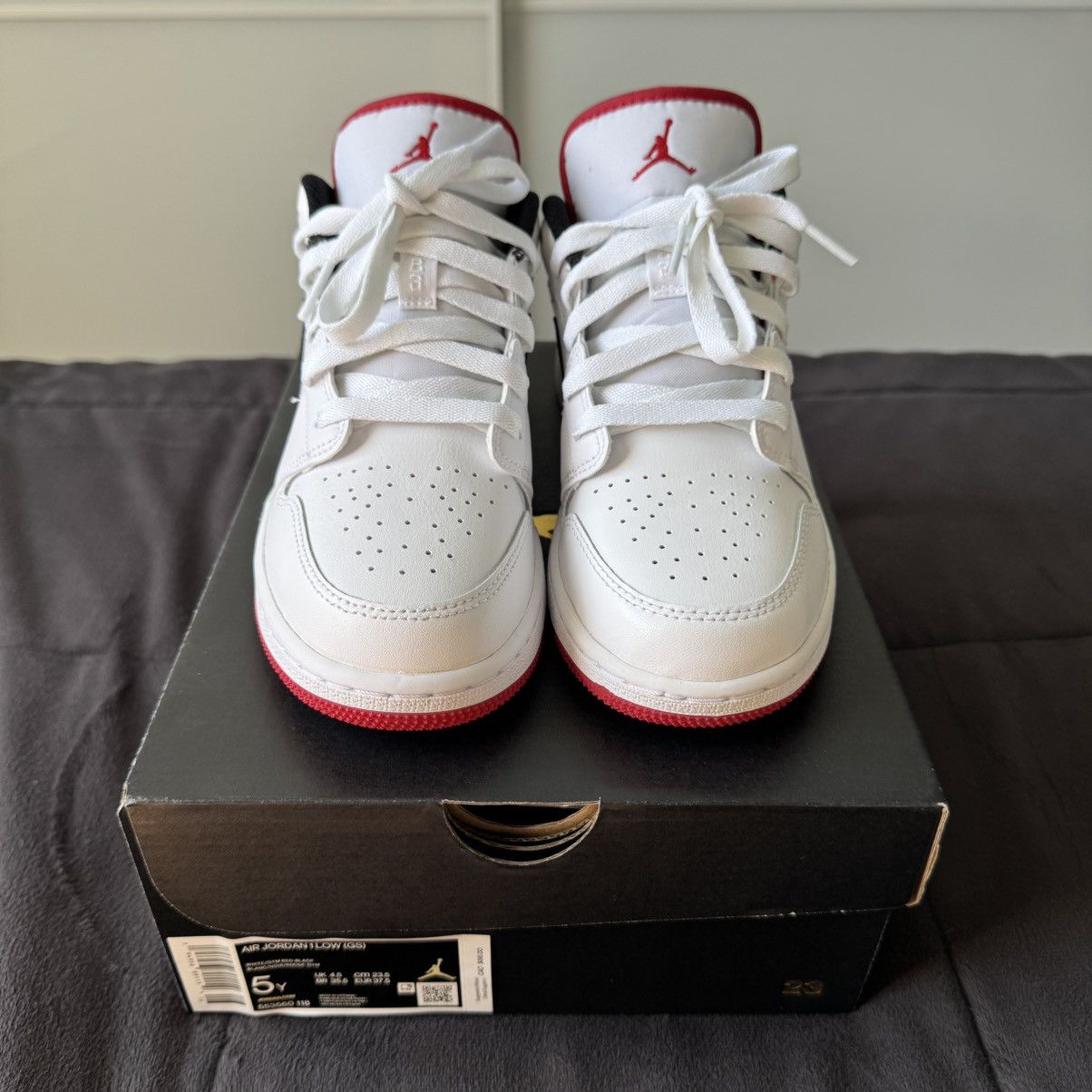 Jordan Brand × Nike Air Jordan 1 Low “White Gym Red” GS Size US 5 / EU 37 - 3 Thumbnail