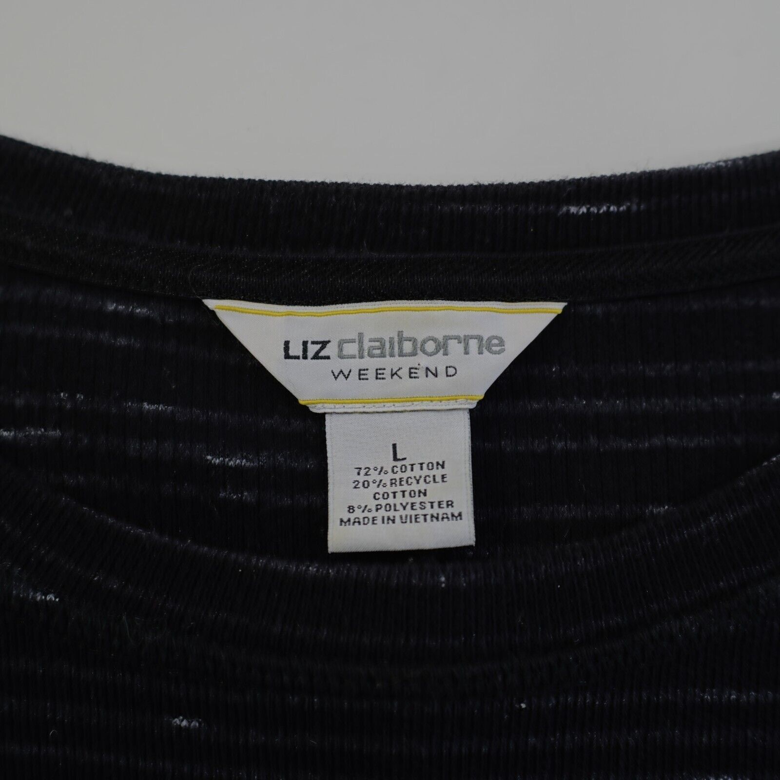 Liz Claiborne Liz Claiborne Weekend Large Black Knit Top Scoop Neck Cotton Size XL / US 12-14 / IT 48-50 - 7 Thumbnail