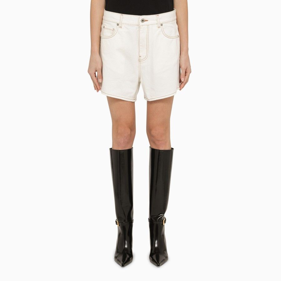 Off-White o1d2blof0924 Denim Shorts in White Size 25" / US 0 / IT 36 - 1 Thumbnail