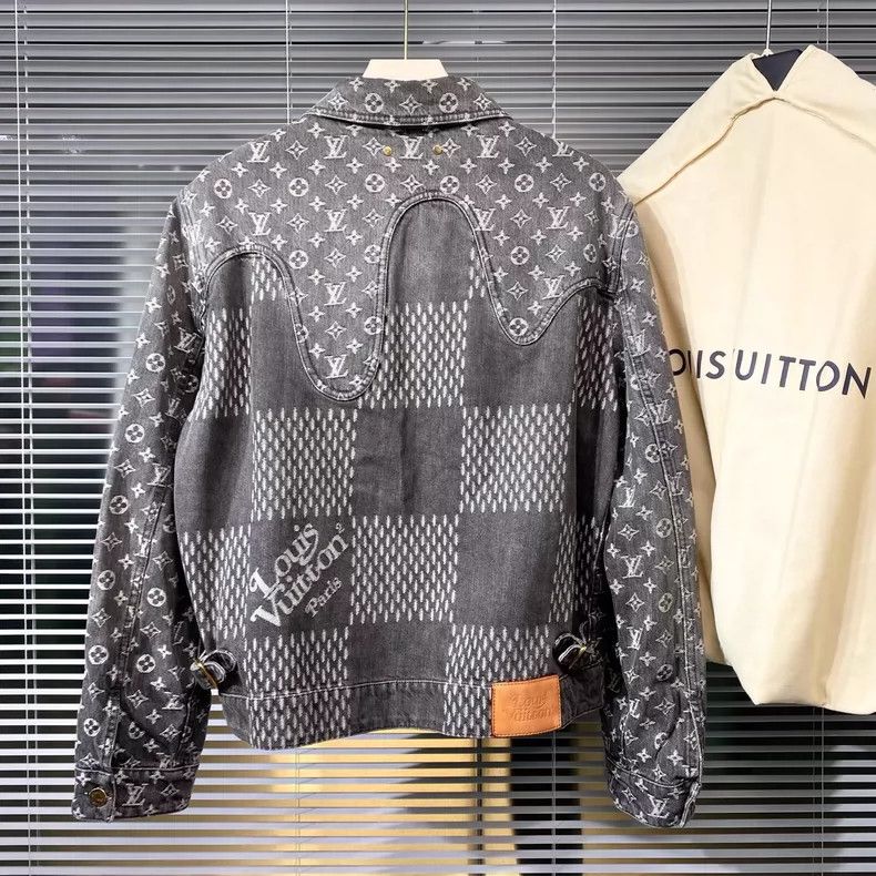 Louis Vuitton LOUIS VUITTON Old flower full print checkerboard denim jack Size US M / EU 48-50 / 2 - 2 Thumbnail