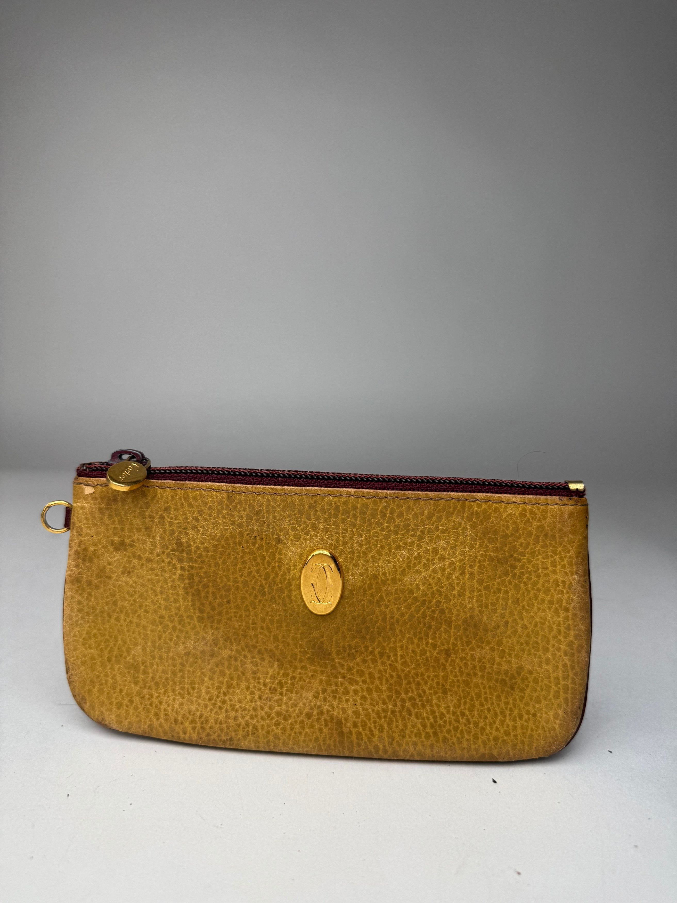 Cartier Vintage Leather Card Holder yellow Size ONE SIZE - 1 Thumbnail