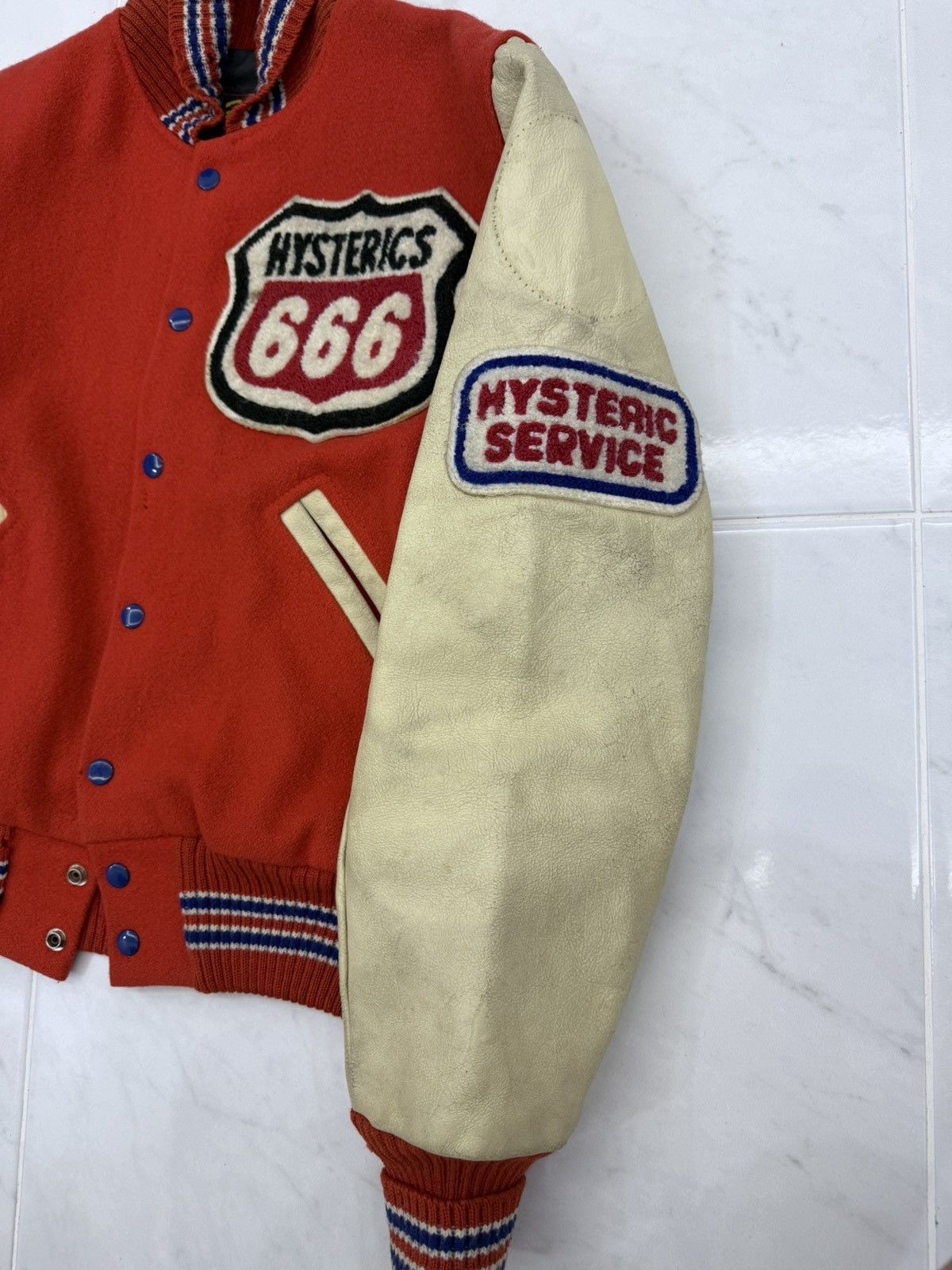 Hysteric Glamour 💥RARE💥90s HYSTERIC GLAMOUR 666 Varsity Letterman USA🇺🇸 Jacket Size US M / EU 48-50 / 2 - 12 Thumbnail