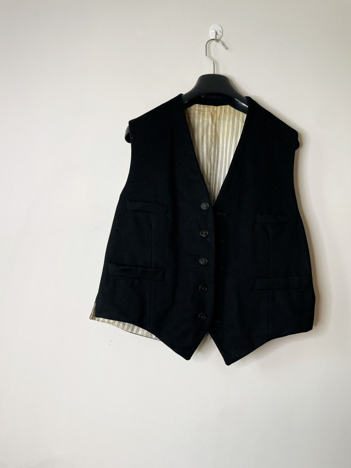 Vintage Antique Black Edwardian Waistcoat Tailored Fit Waistcoat Size US S / EU 44-46 / 1 - 2 Thumbnail