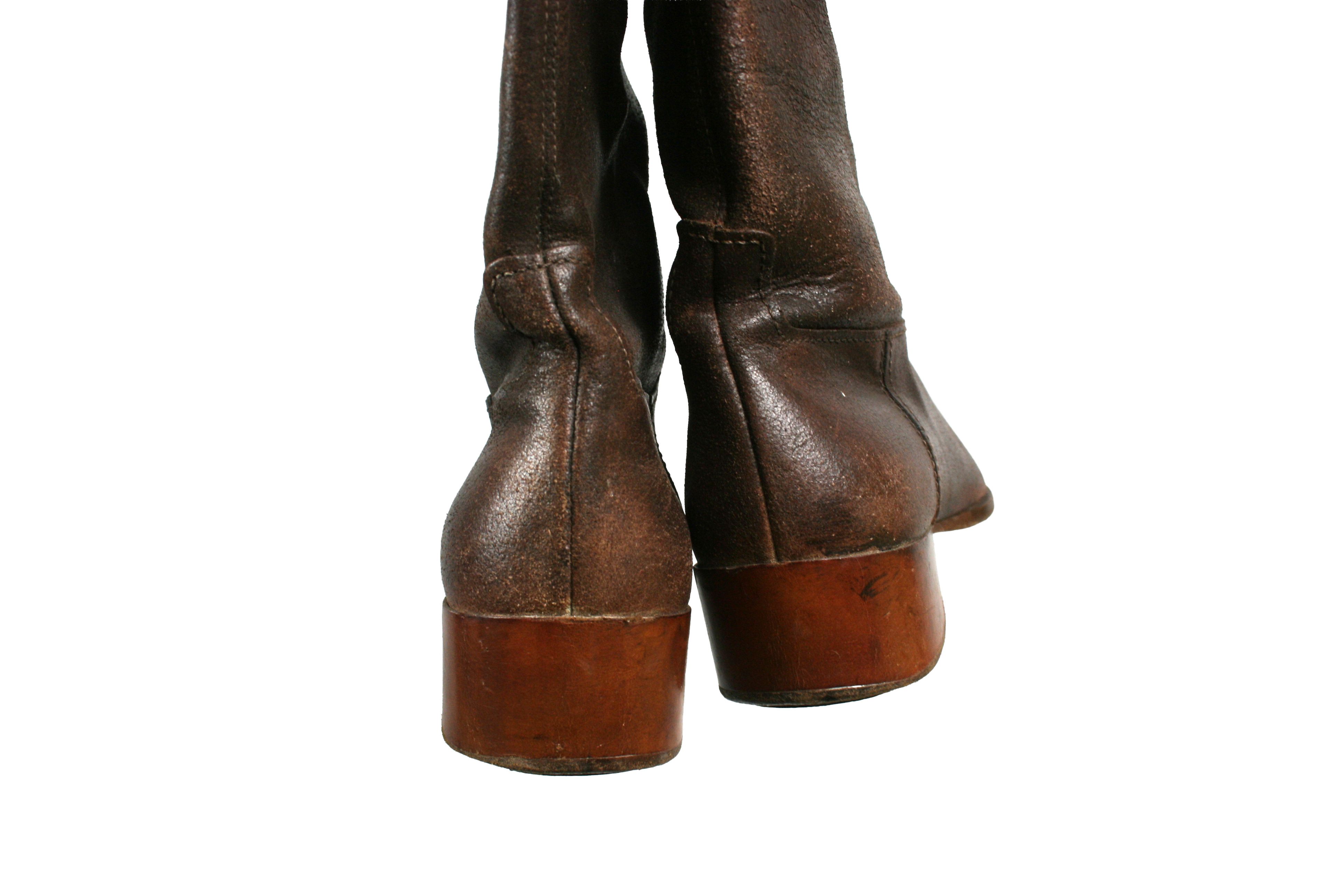 Giorgio Armani 90S Archive Riding Distressed Knee Boots Size US 9 / IT 39 - 12 Thumbnail
