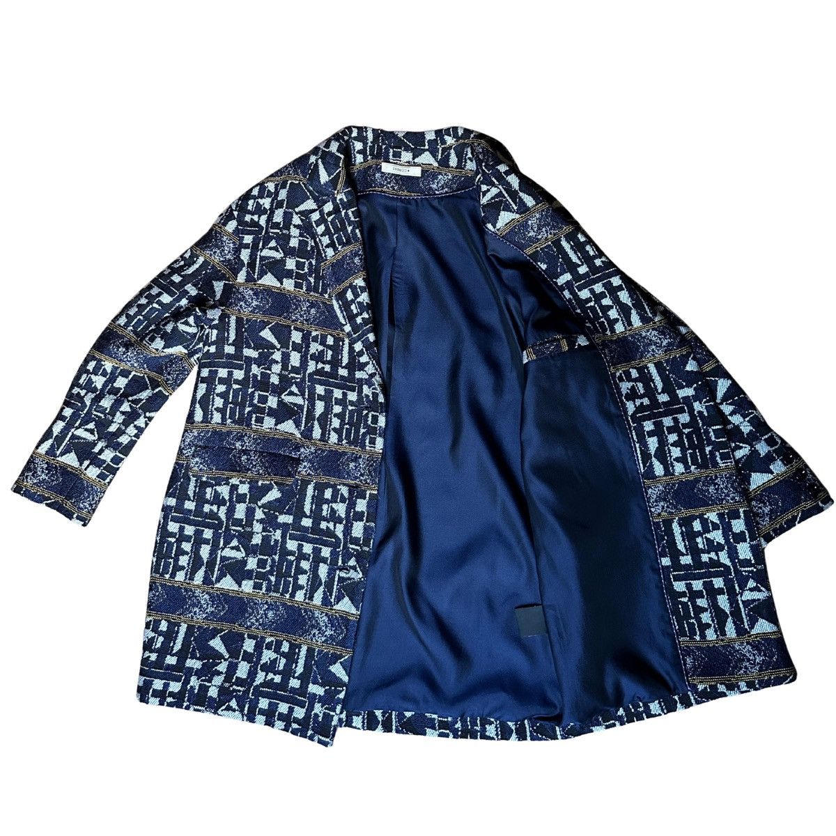 Other Sessùn Geometric Jacquard Oversized Blazer Jacket Navy XS Size XS / US 0-2 / IT 36-38 - 2 Thumbnail