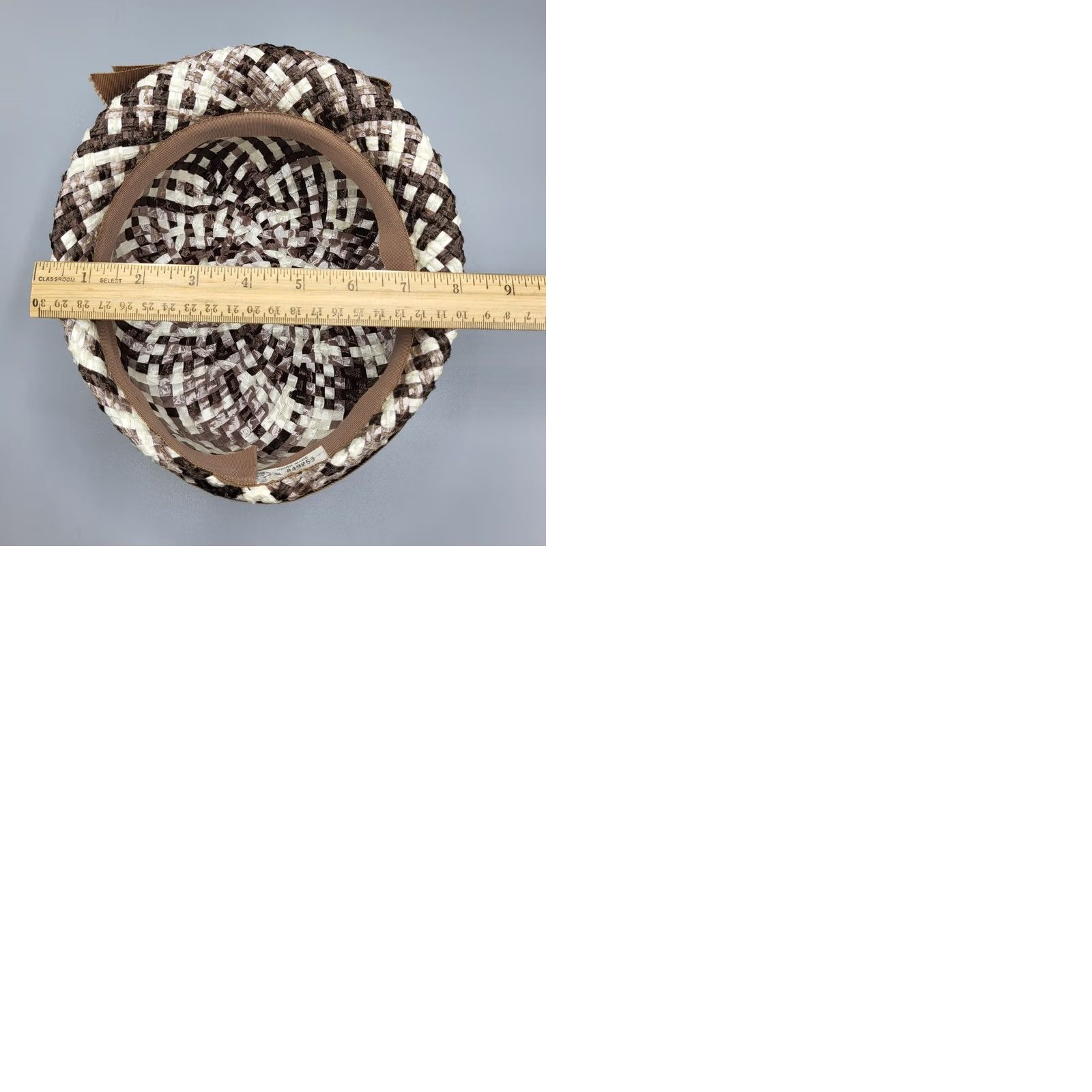 Vintage VINTAGE Union Made USA 1950s Womens Cloche Hat Raffia Straw Brown Ribbon Bow Size ONE SIZE - 10 Thumbnail